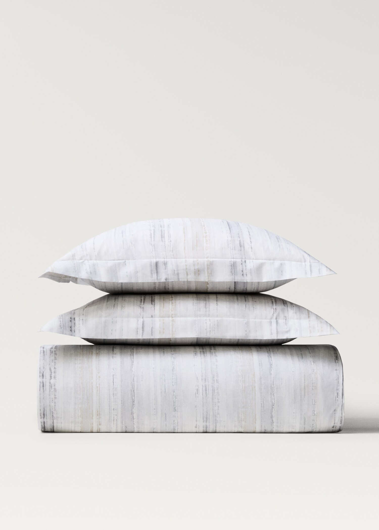 Perkalkatoenen dekbedovertrek met vervaagde print, bed 150/160 cm - Artikel zonder model