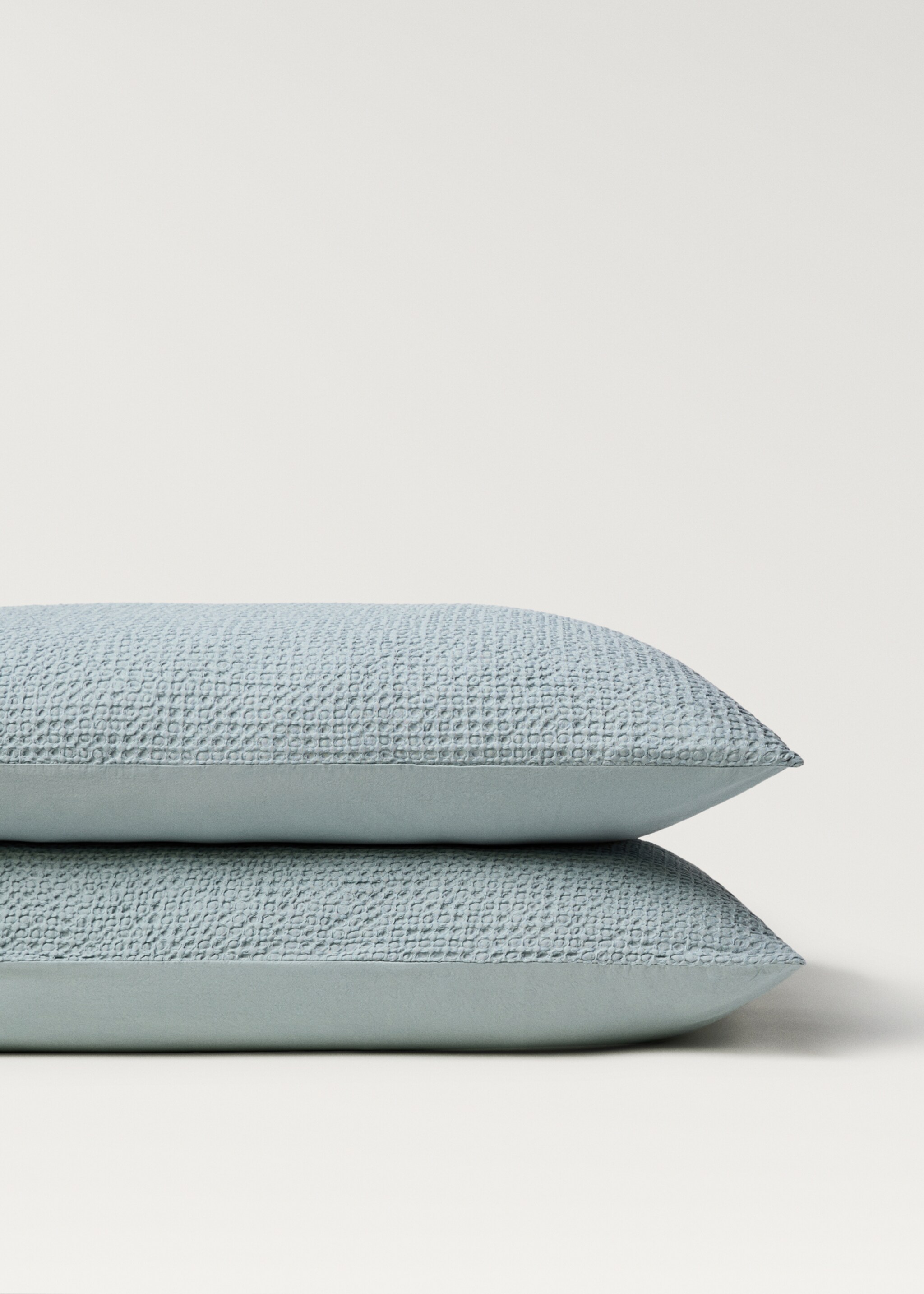 Two cotton waffle percale pillowcases 50x75 cm - Details of the article 3