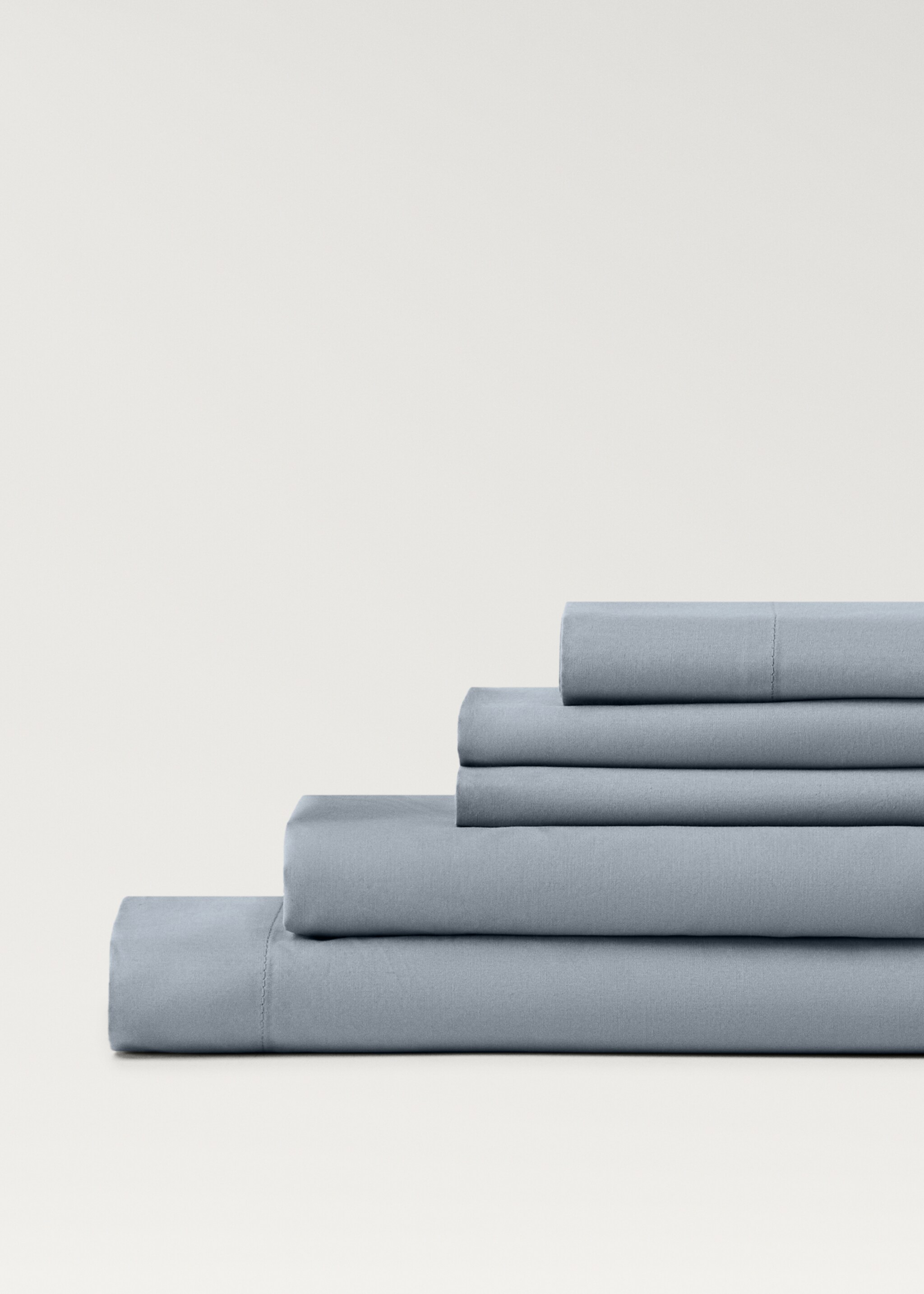Cotton percale fitted sheet for 150 cm bed - Details of the article 4