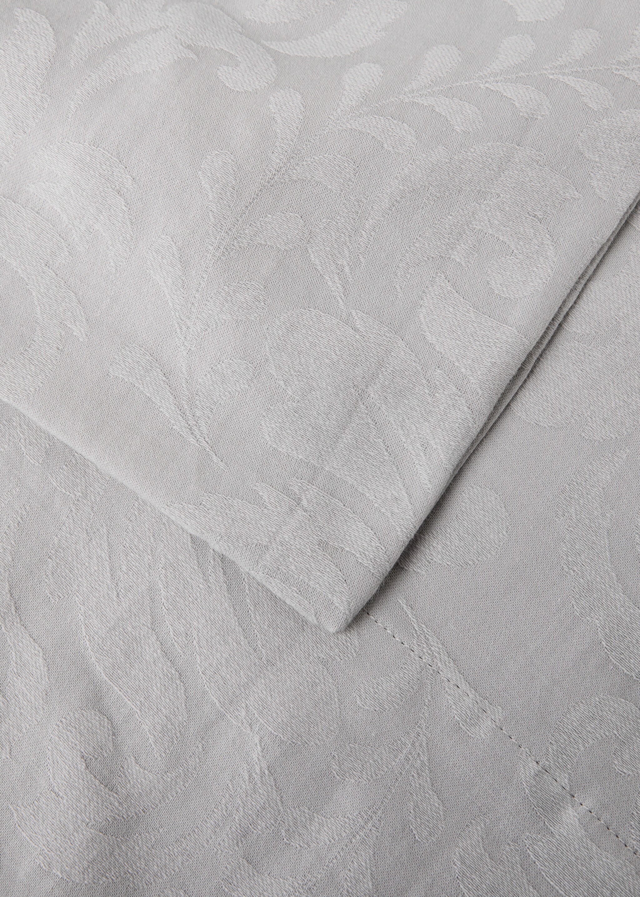 Round cotton jacquard floral tablecloth for 4 to 6 diners - Details of the article 1