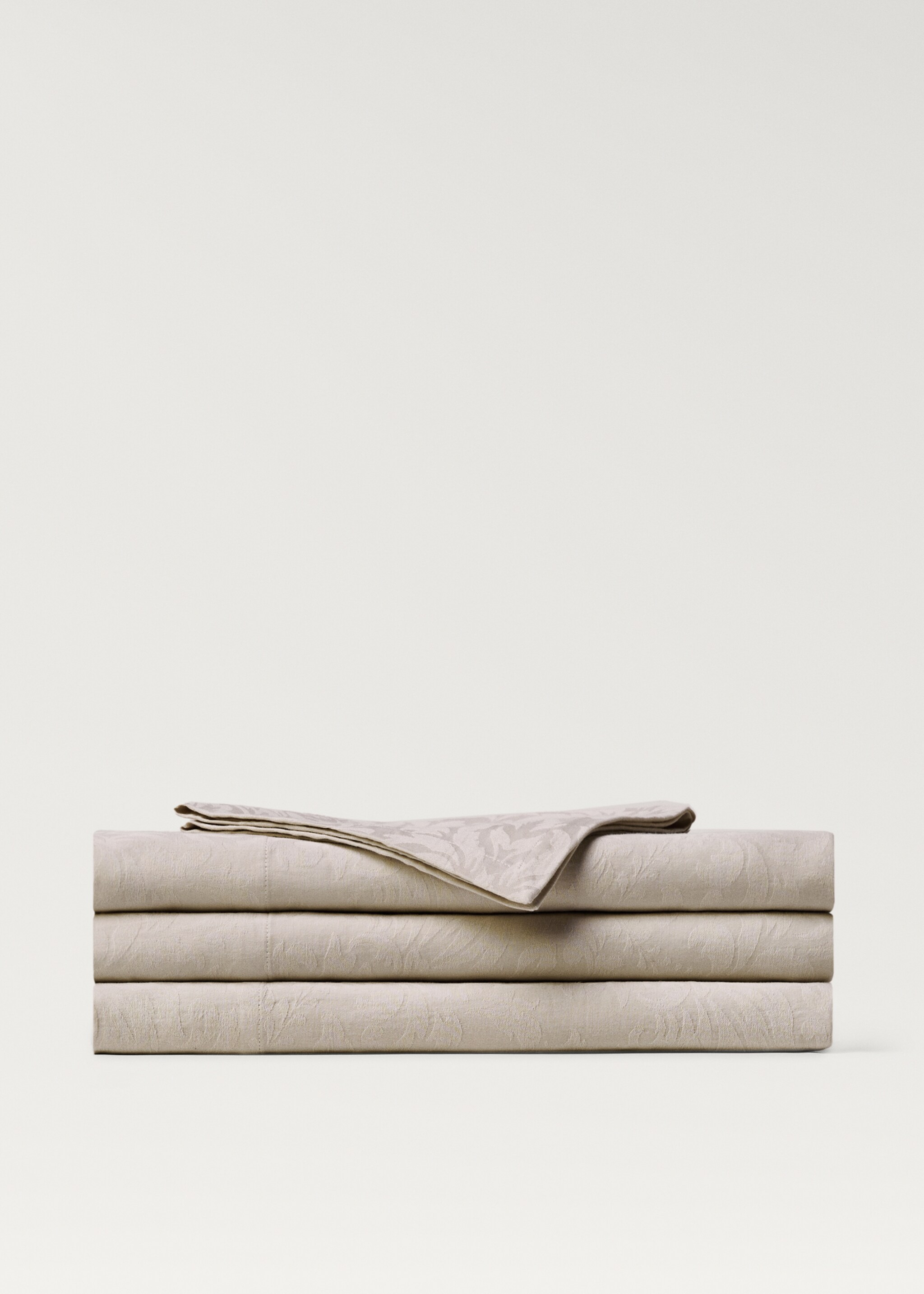 Estovalles cotó jacquard floral 8 a 10 comensals - Article sense model, Beige. Ref: 87032961-00.