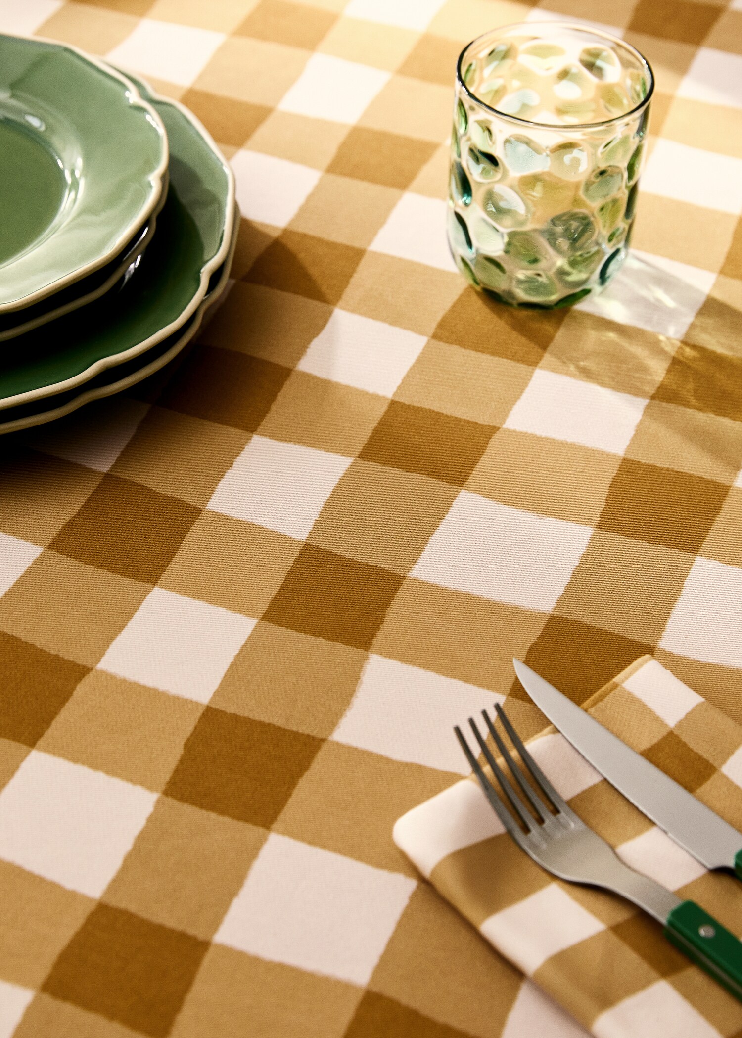 Check cotton tablecloth for 6 to 8 diners - Details of the article 7