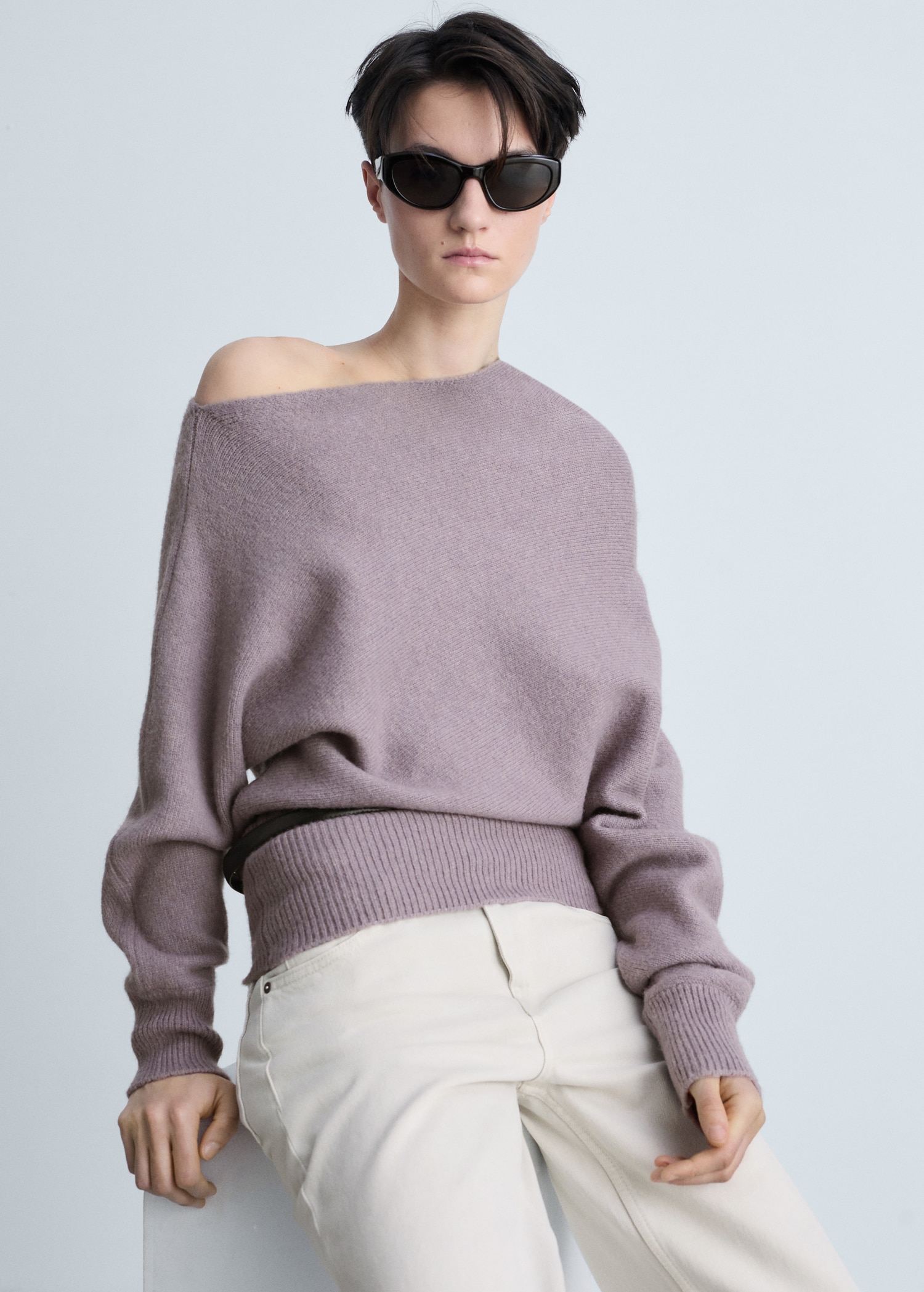 Asymmetrical wool-blend sweater MANGO Japan