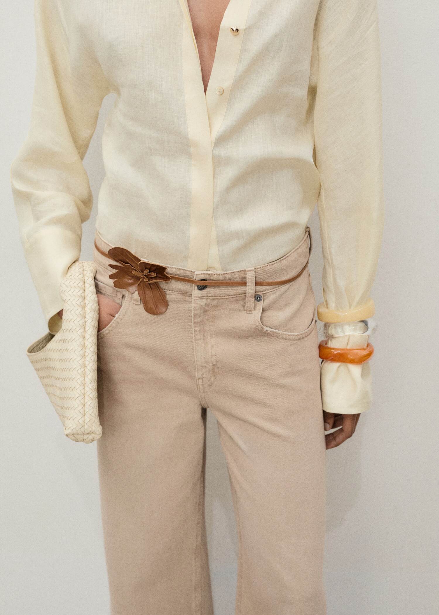 Low waist wideleg jeans - Details of the article 6