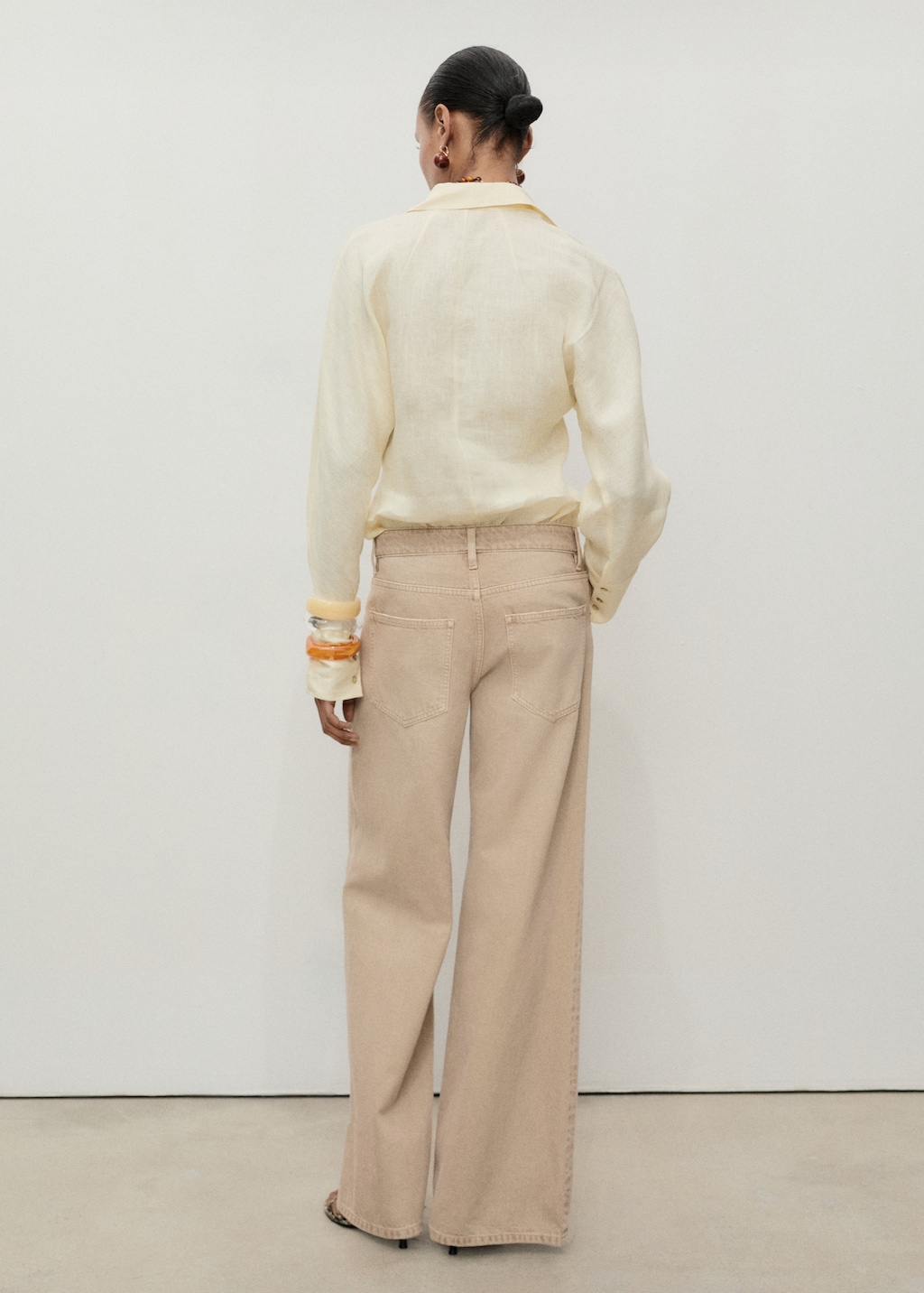 Mango Low waist wide-leg jeans