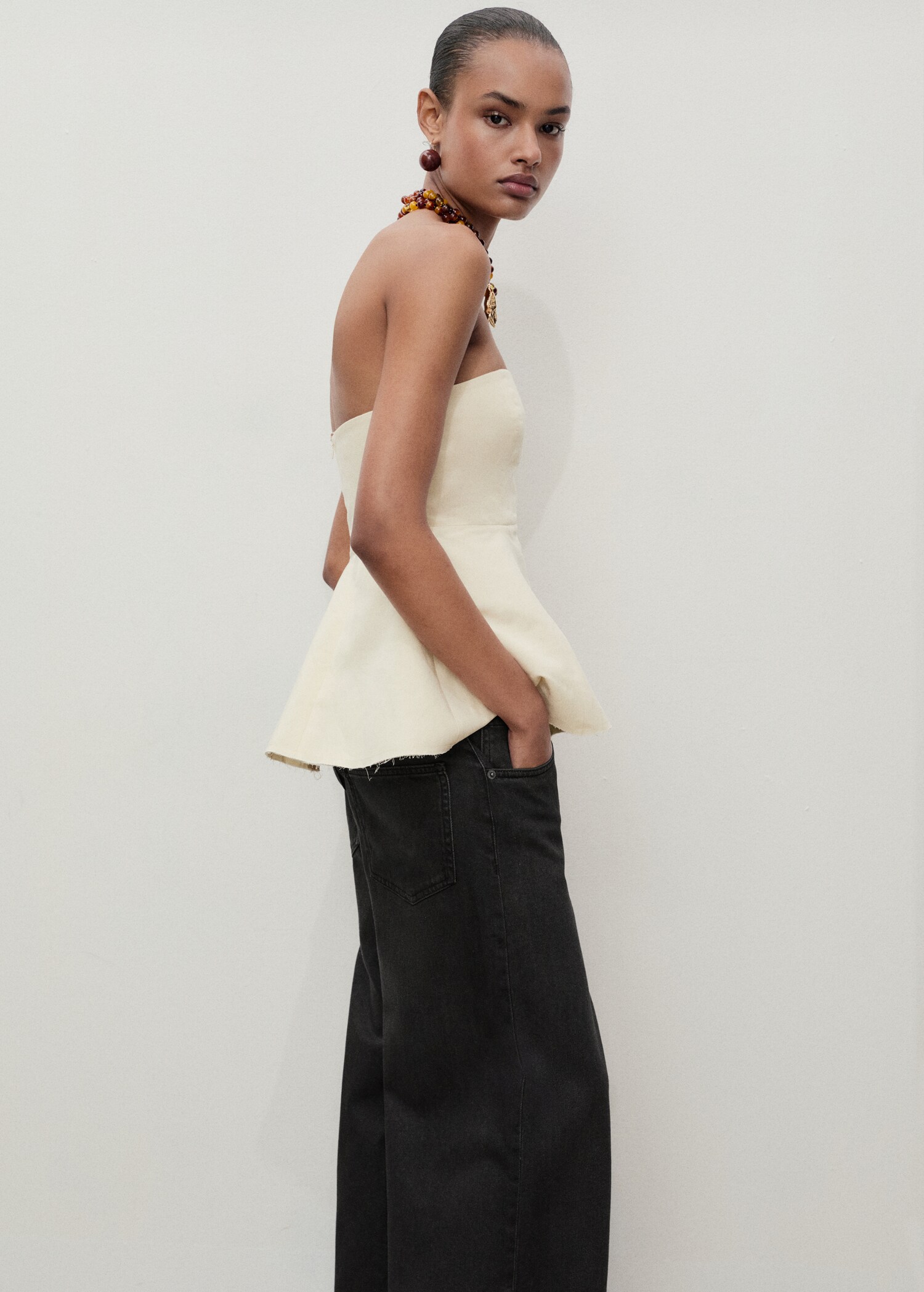 Low waist wideleg jeans - Details of the article 1