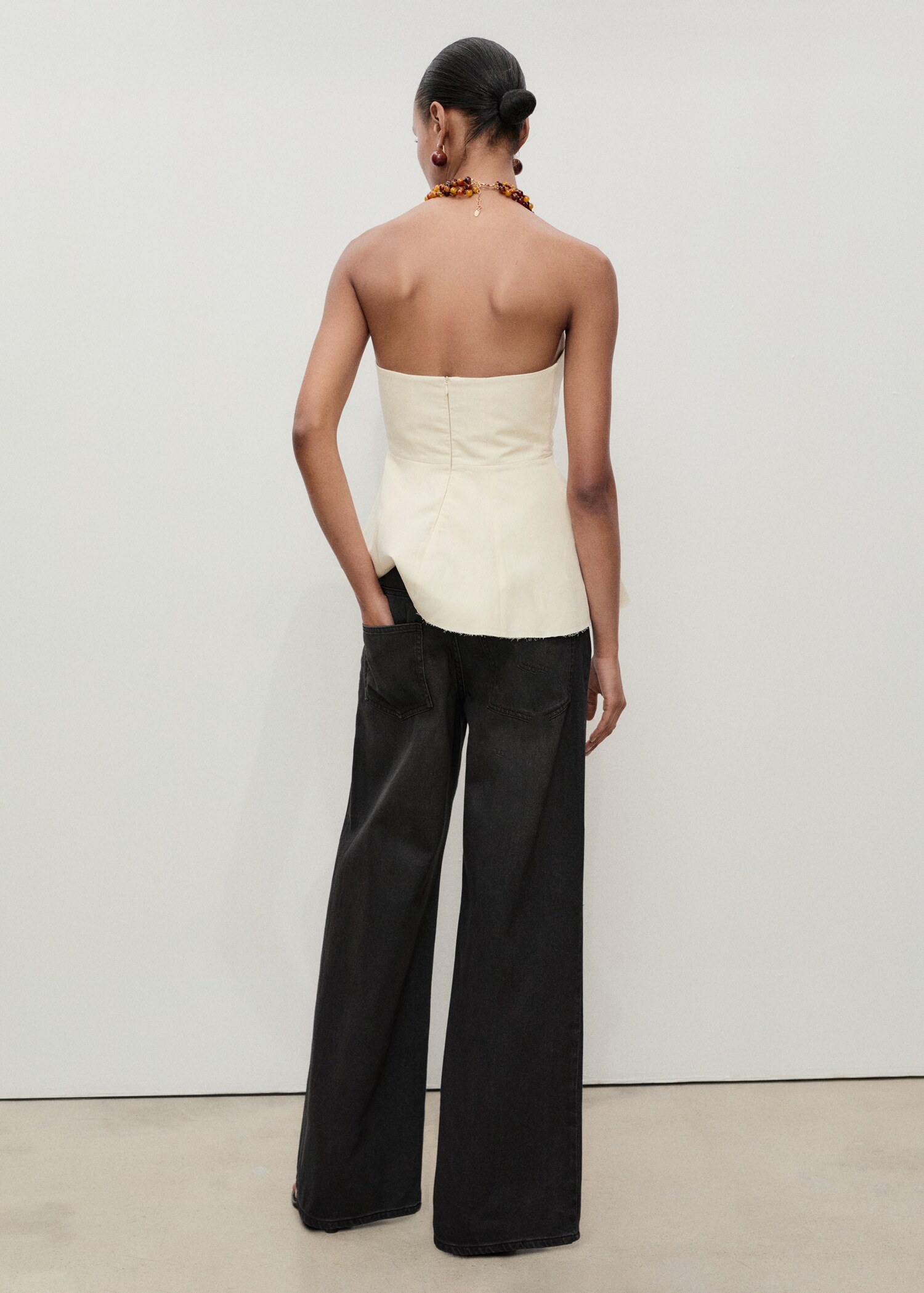 Low waist wideleg jeans - Reverse of the article