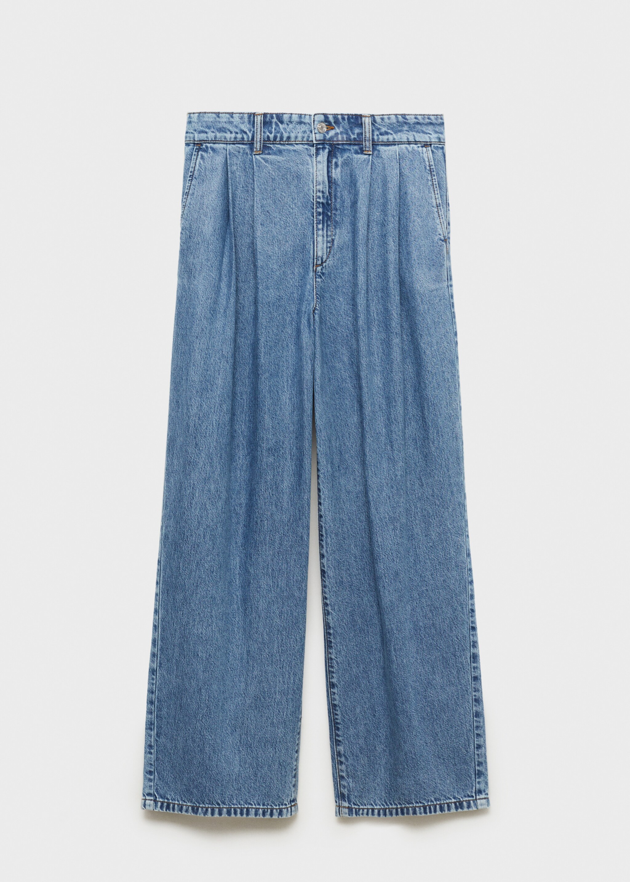 Wide-leg pleated jeans - Article without model