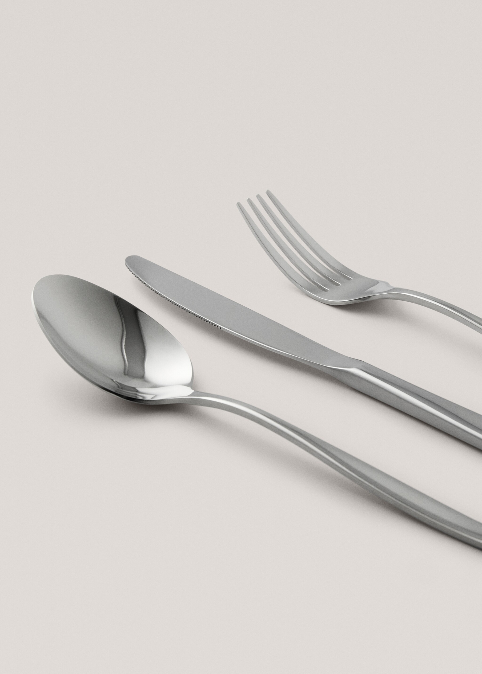 Set of 3 steel cutlery with thin handle - Details of the article 1