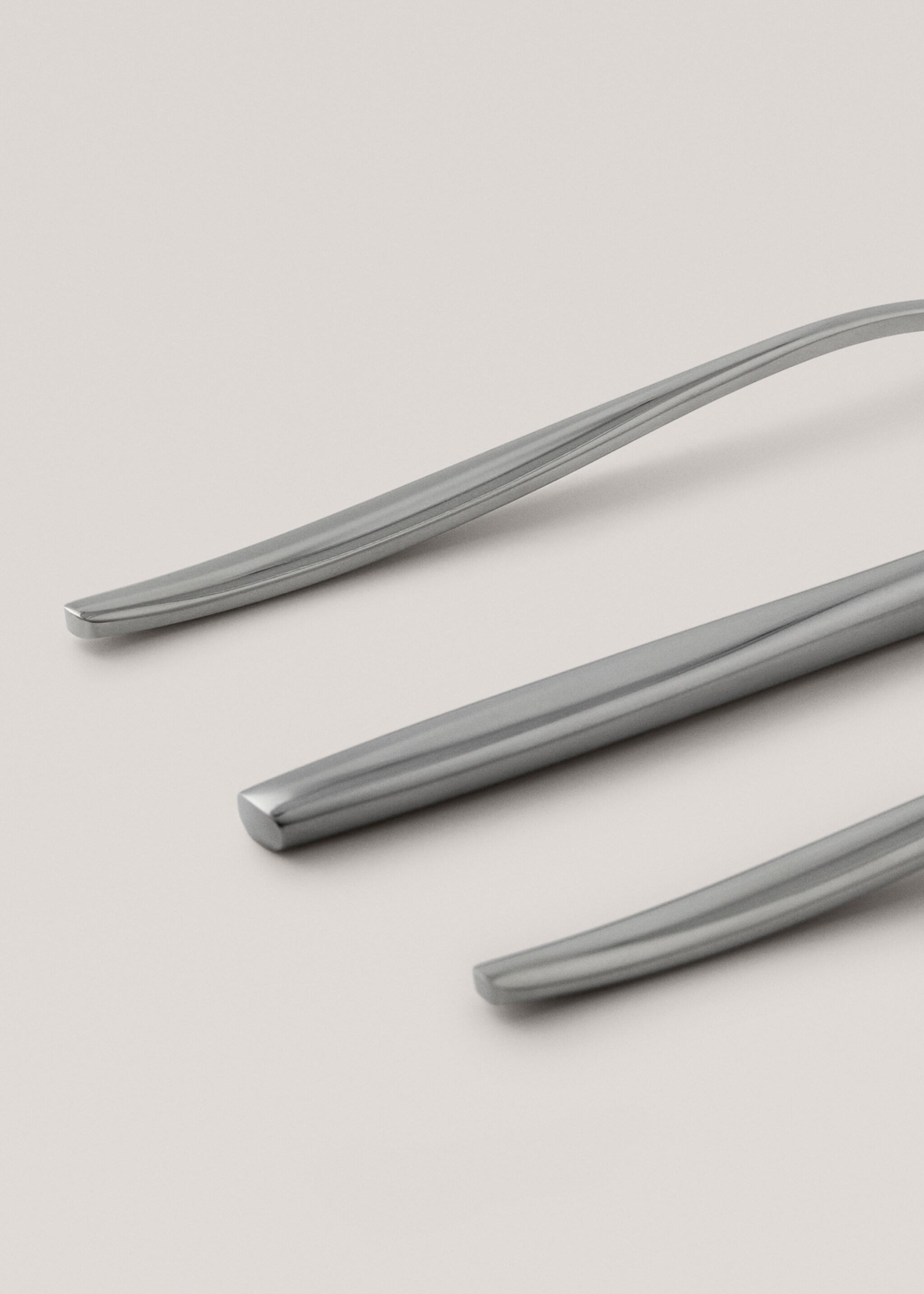 Set of 3 steel cutlery with thin handle - Details of the article 2