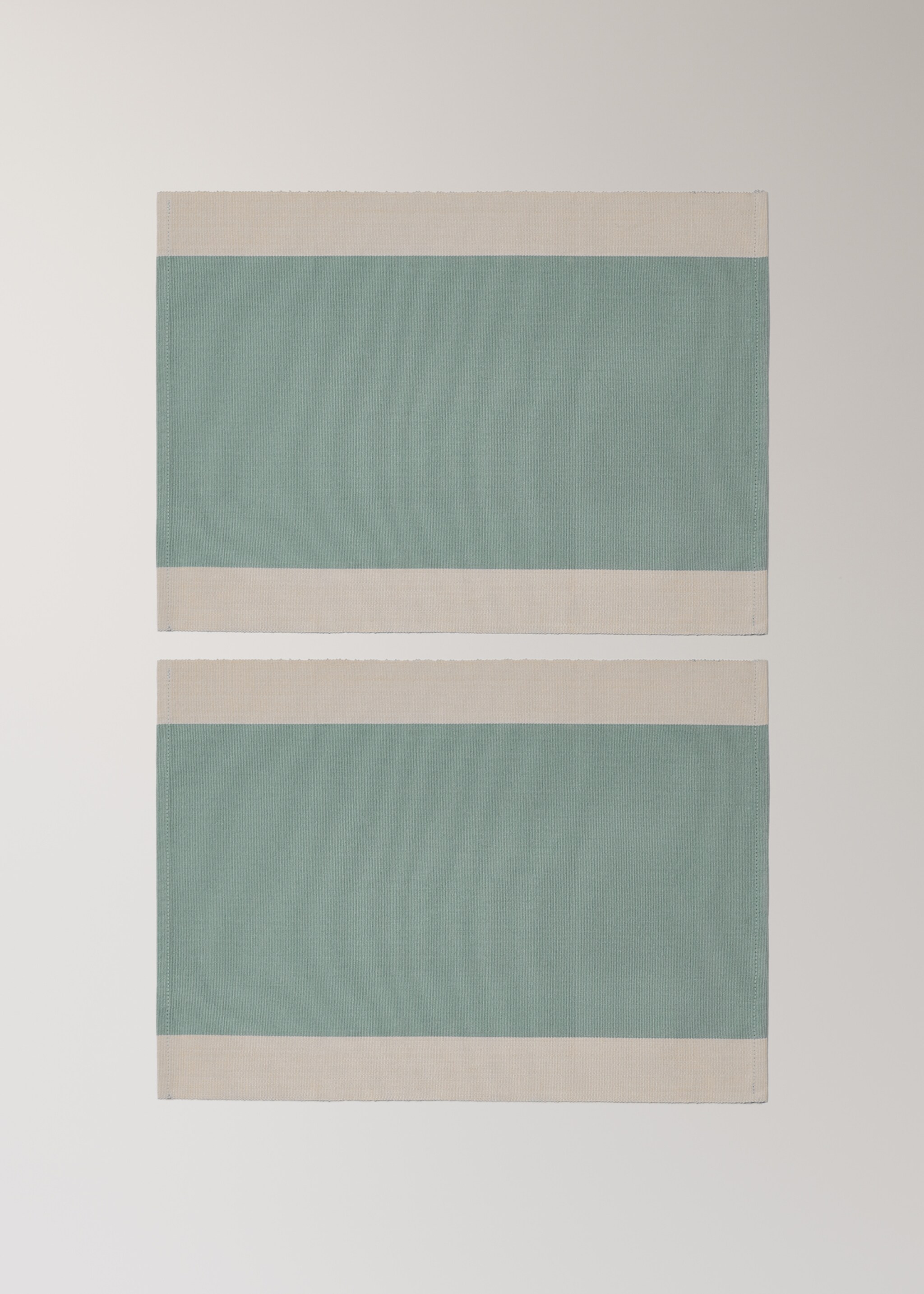 Cotton yarn-dyed striped placemat - Article without model, Mint Green. Ref: 87033317-00.
