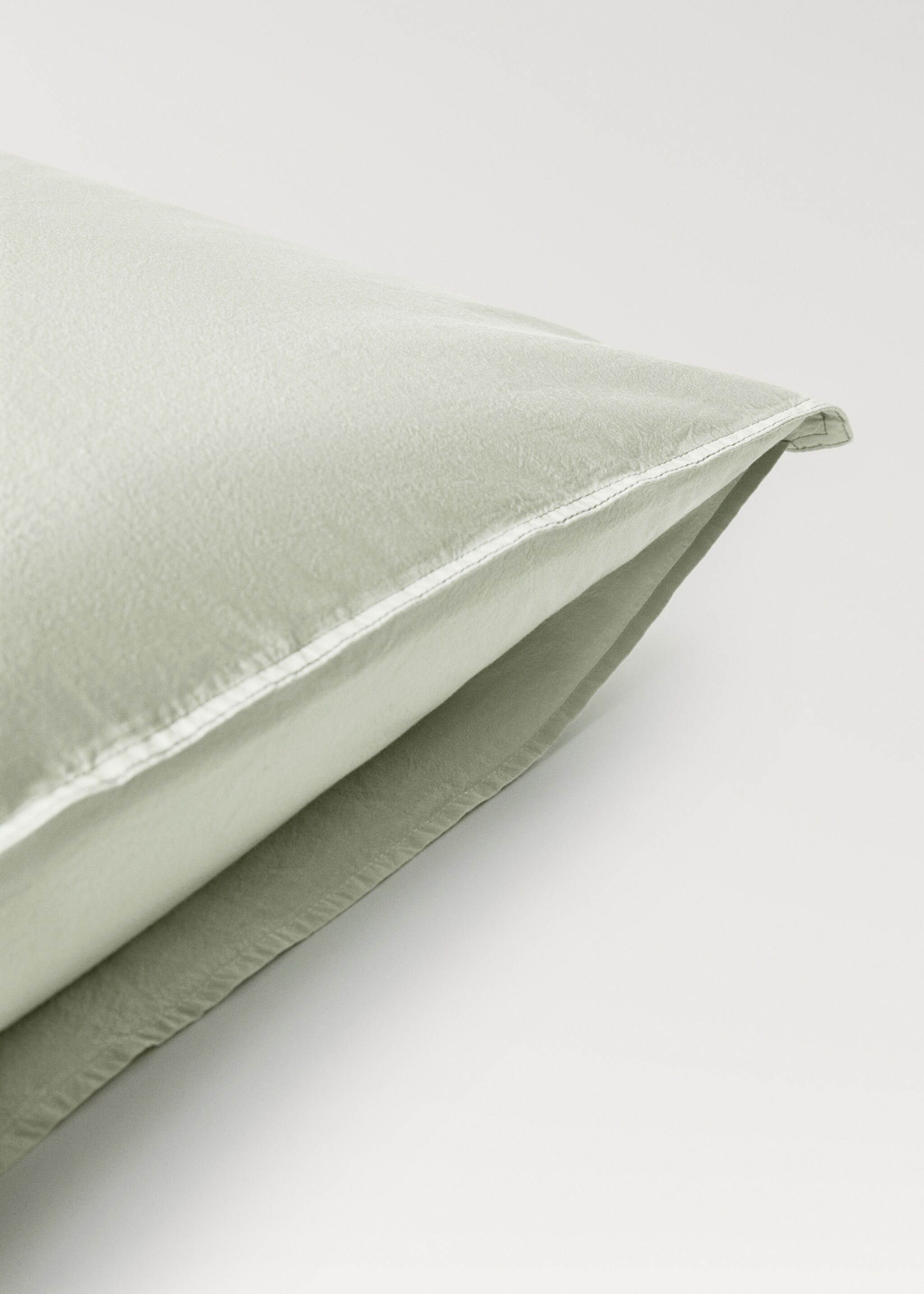 Children's washed cotton double-stitched pillowcase 60x60 cm - Details of the article 2, Forest Green. Ref: 87033319-00.