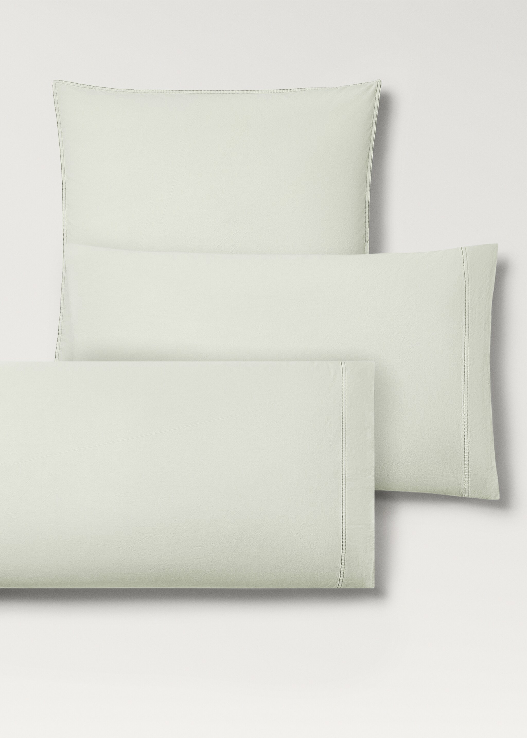 Children's washed cotton double-stitched pillowcase 60x60 cm - Details of the article 3, Forest Green. Ref: 87033319-00.