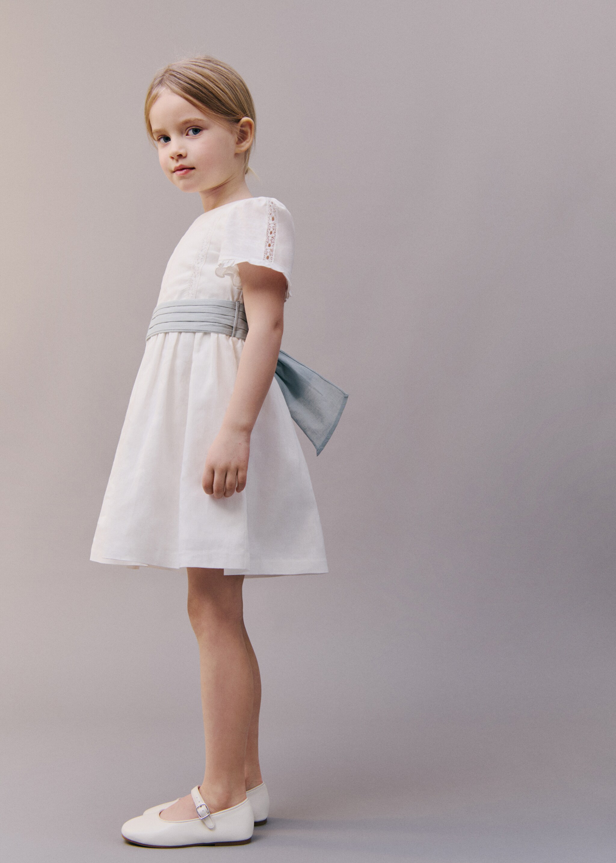 Bow linen-blend dress - Details of the article 5