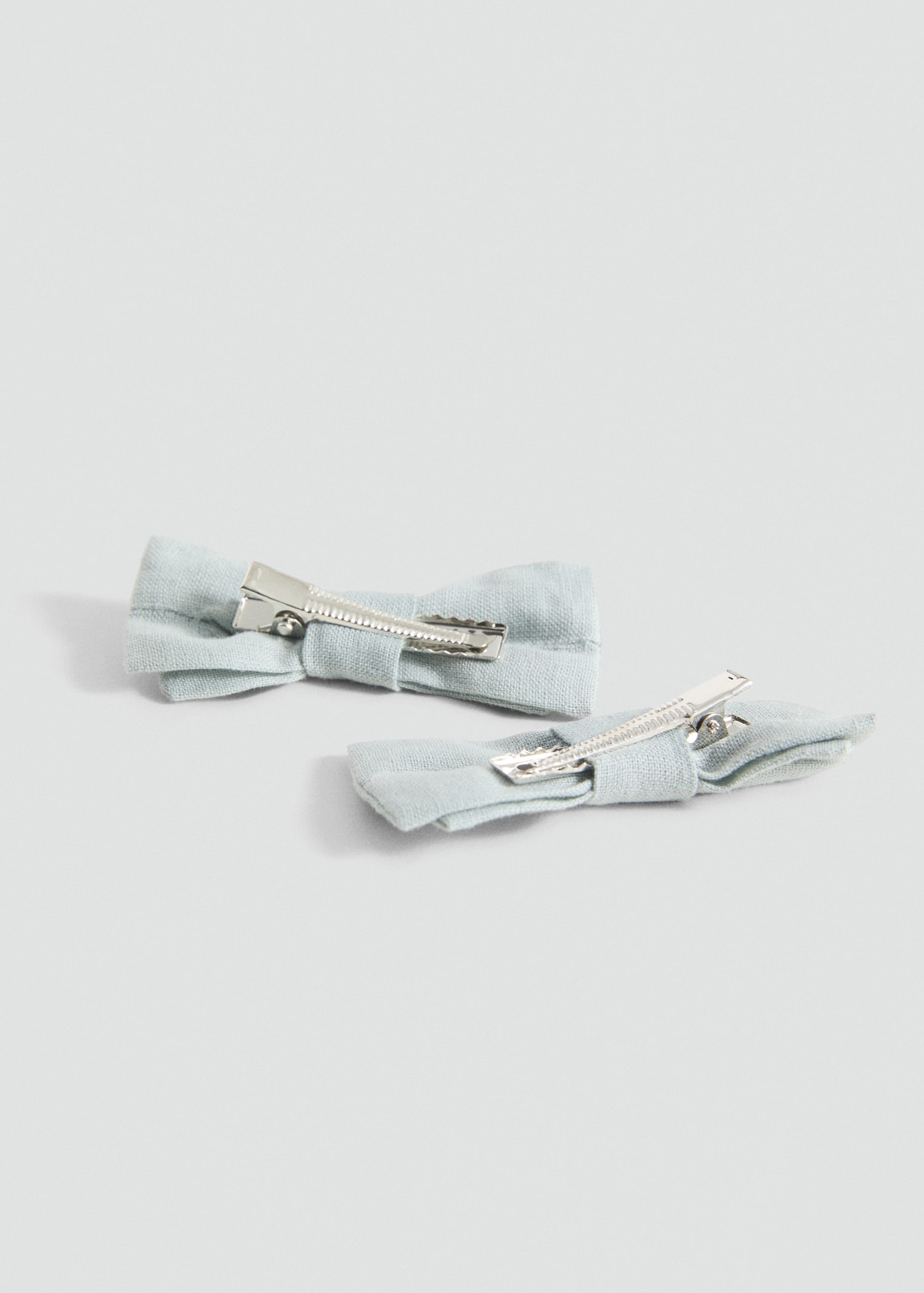 Lot 2 barrettes nœud lin - Plan moyen