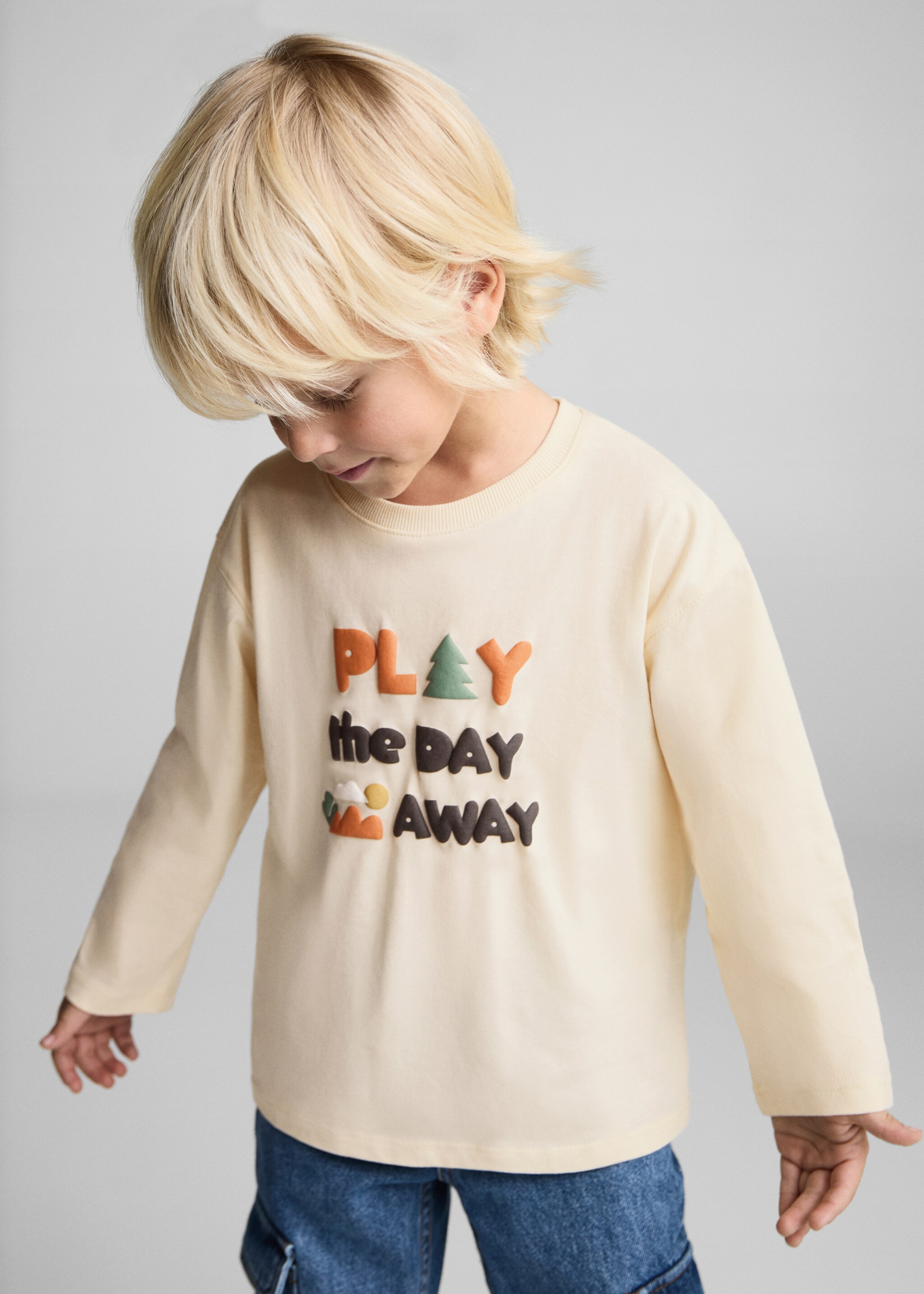Embossed message t-shirt - Medium plane