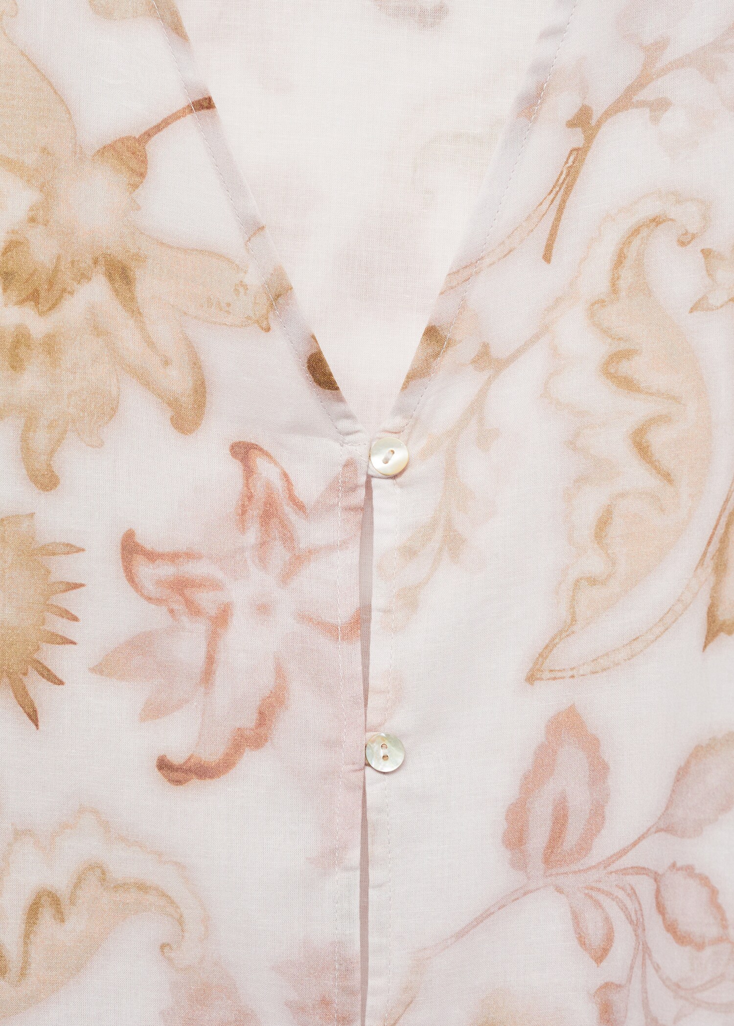 เสื้อชุดนอนทรงเชิ้ตแบบมีกระดุมลายดอกไม้ - รายละเอียดของสินค้า 8