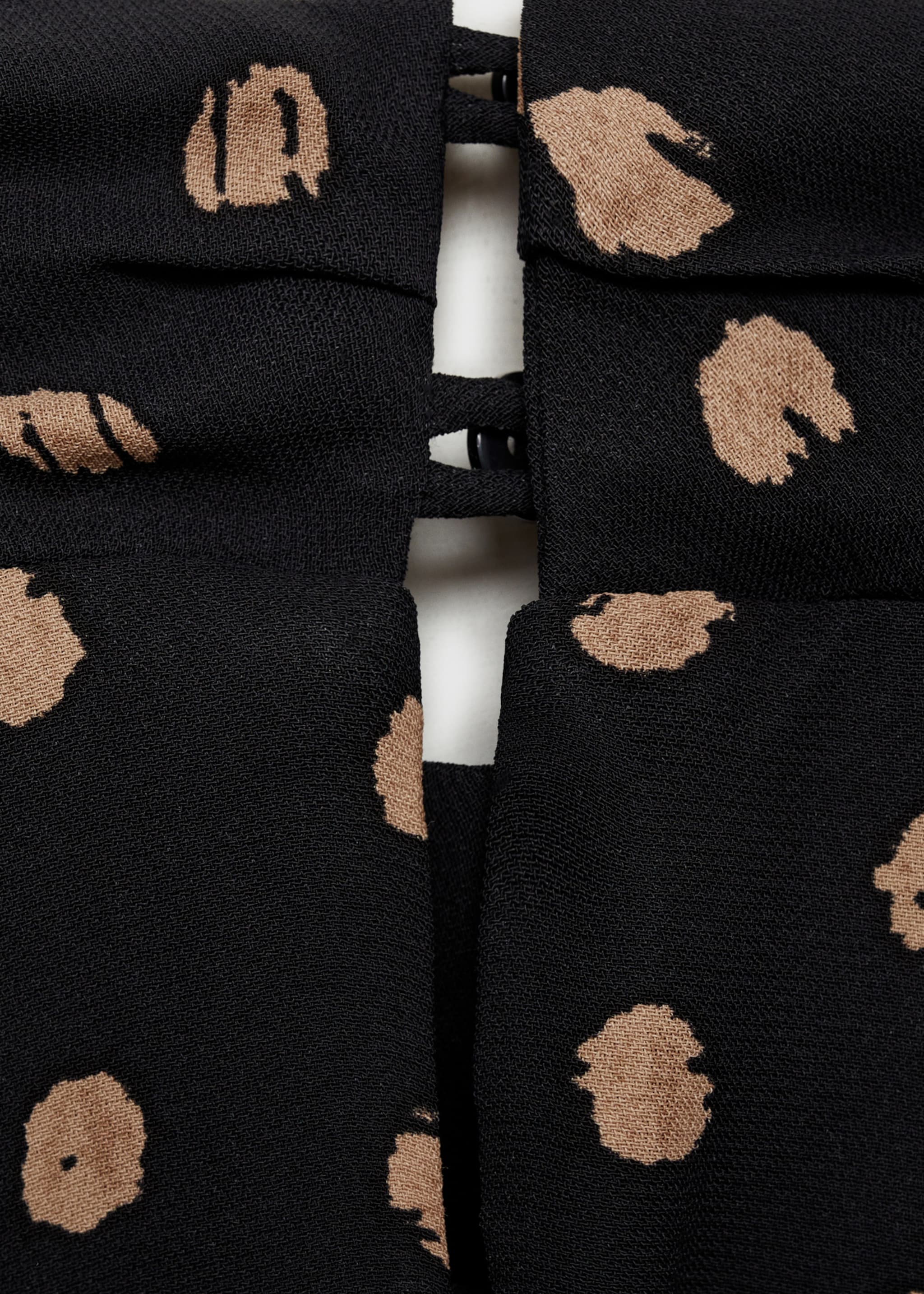 Polka-dot blouse with draped collar - Details of the article 0