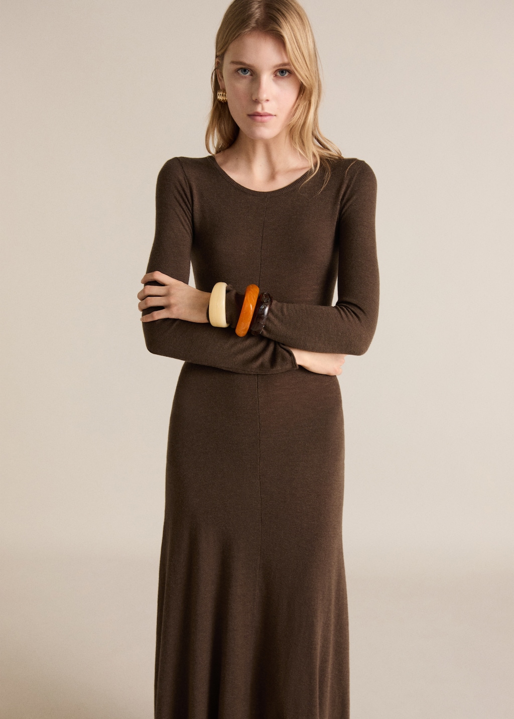 Mango Asymmetrical low-knit dress