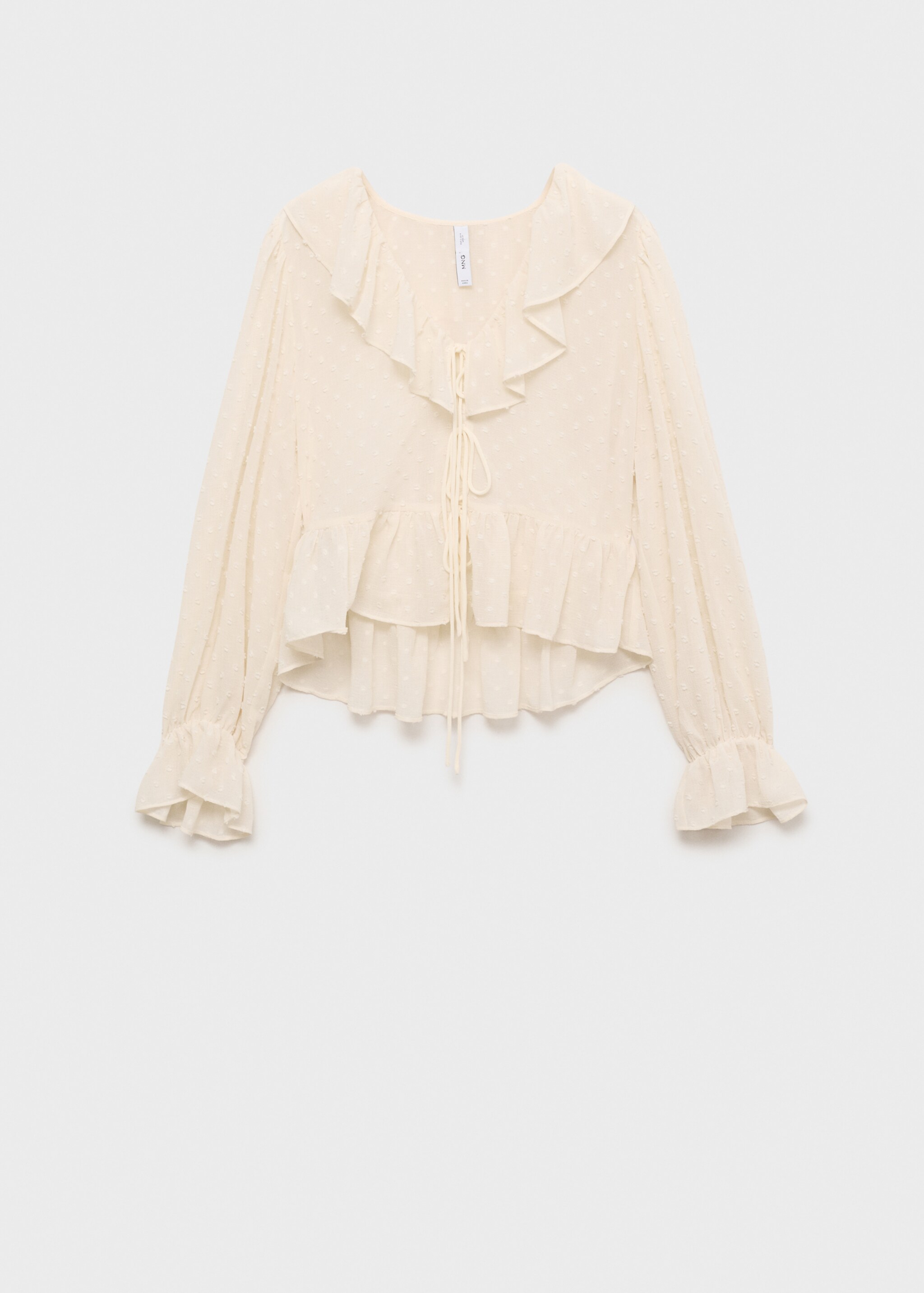 Ruffled blouse with bow closure - Article without model