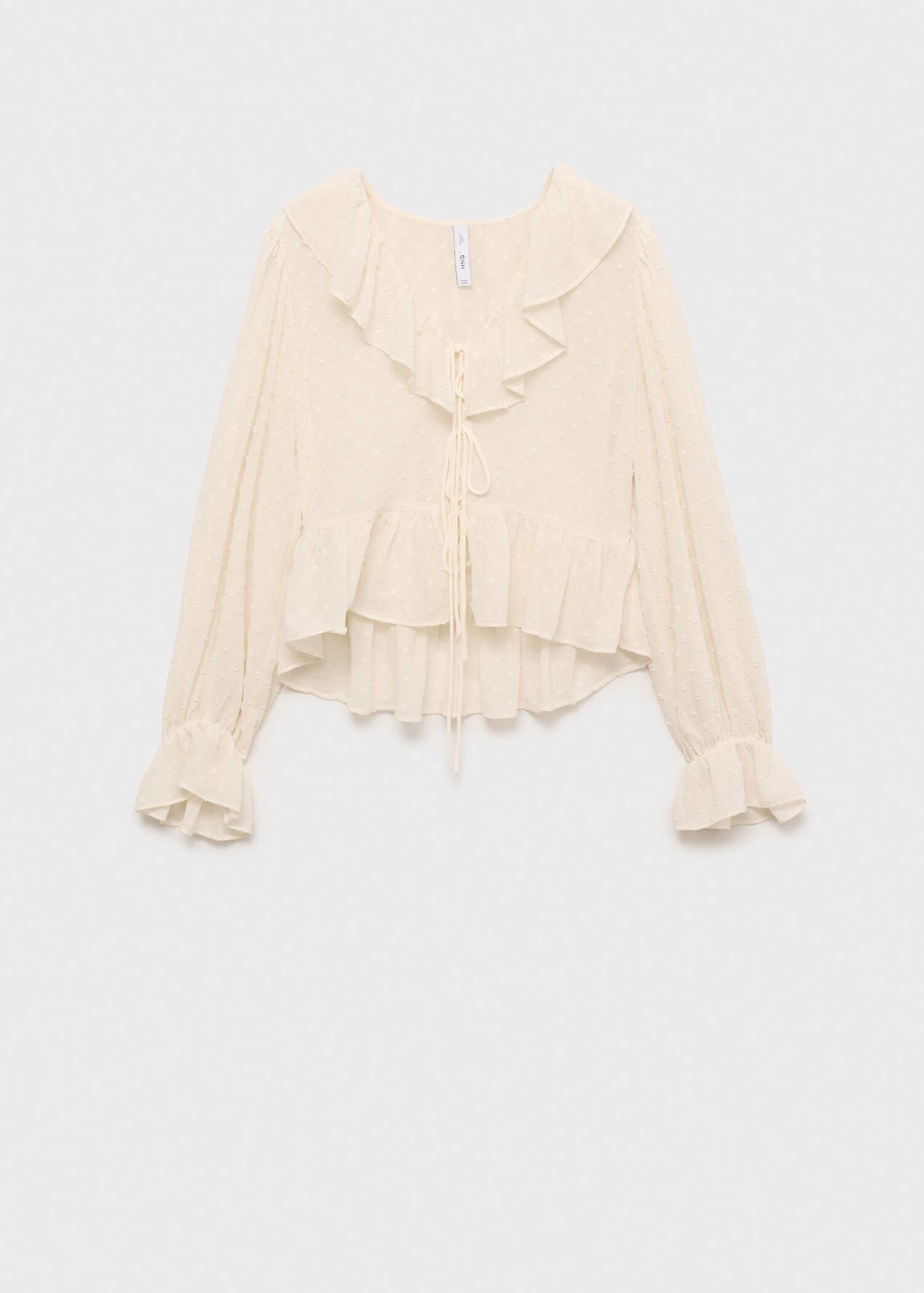 Ruffled blouse with bow closure - Article without model