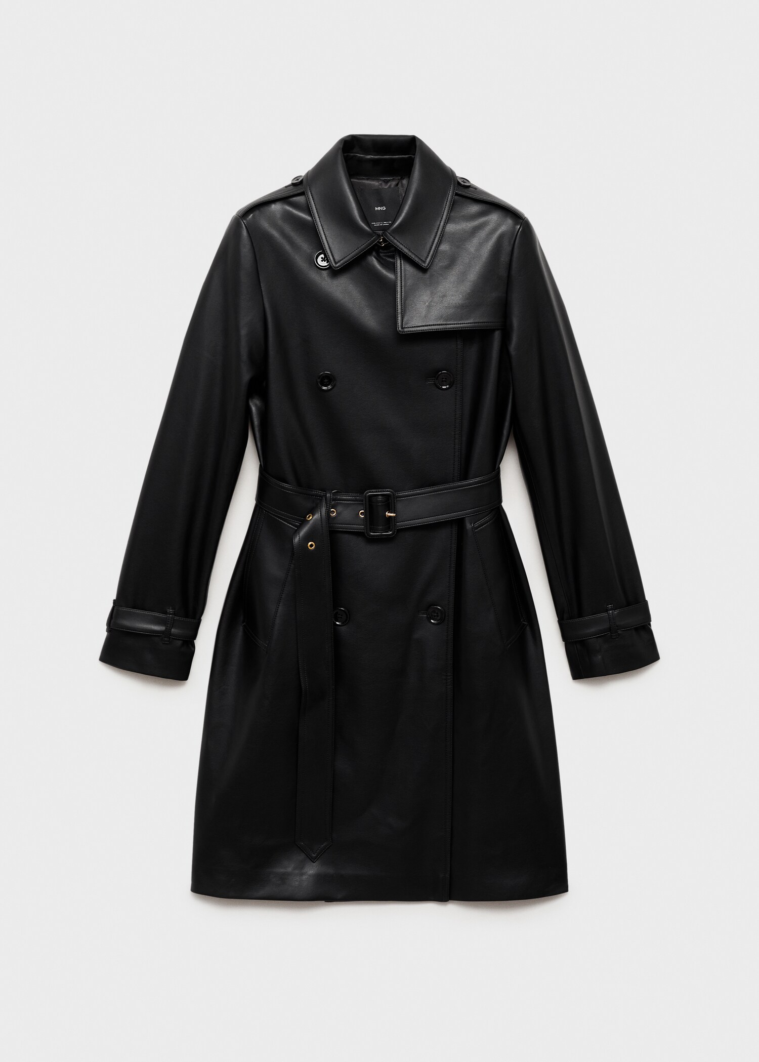 Leather-effect trench coat - Article without model