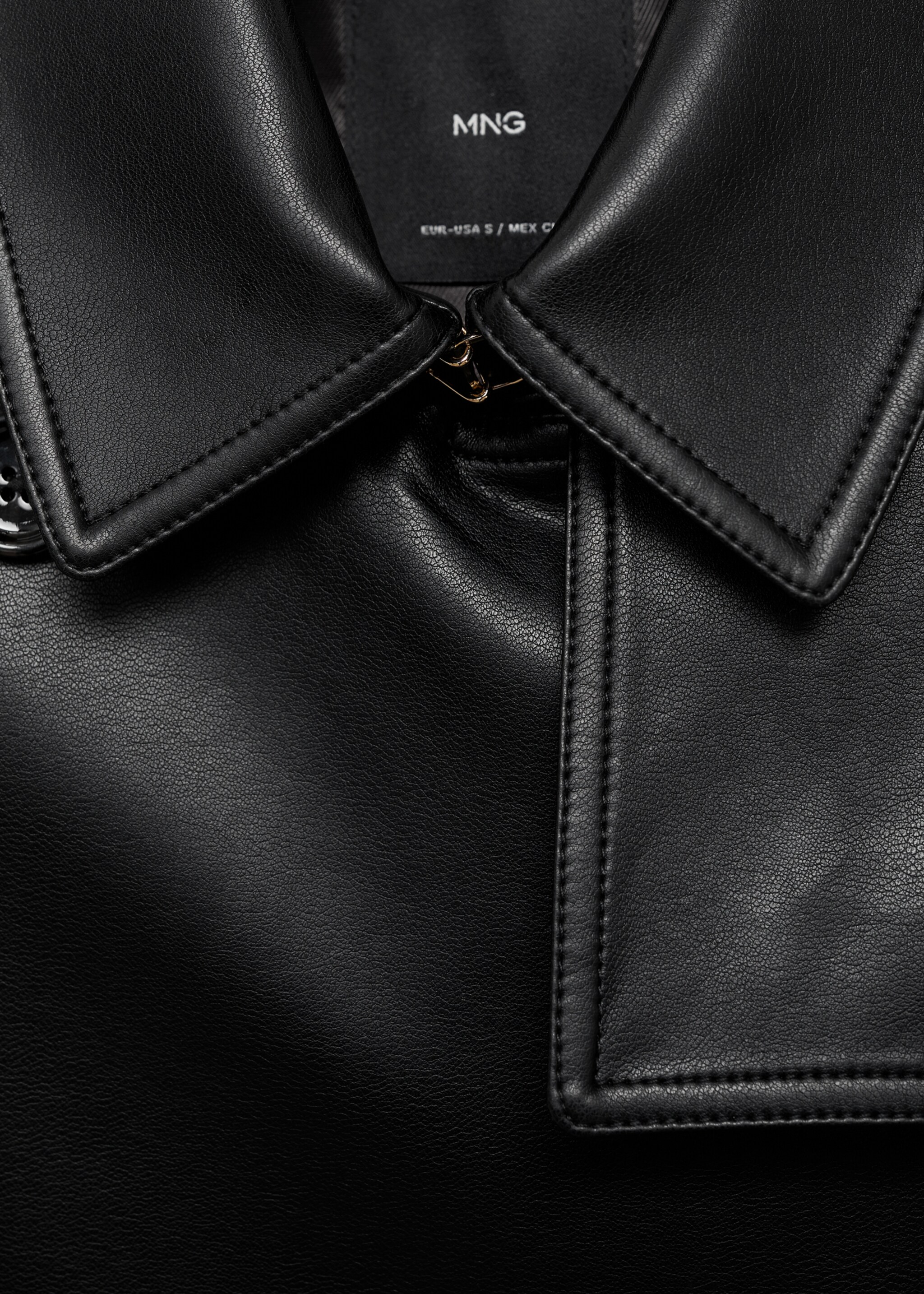 Leather-effect trench coat - Details of the article 0