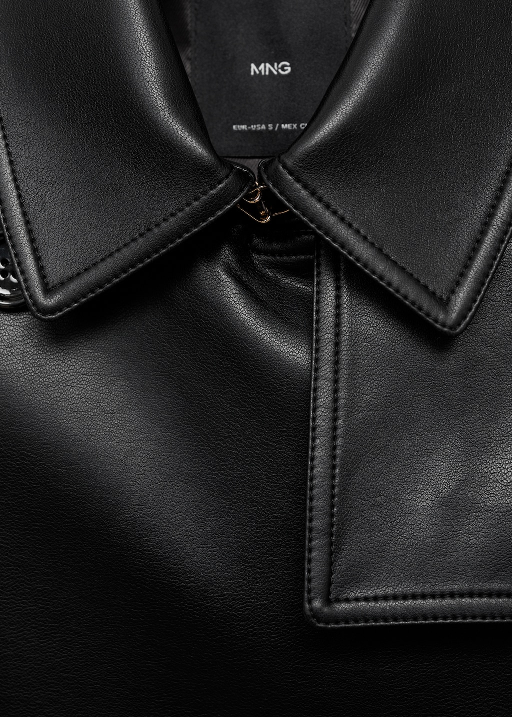 Faux-leather trench coat