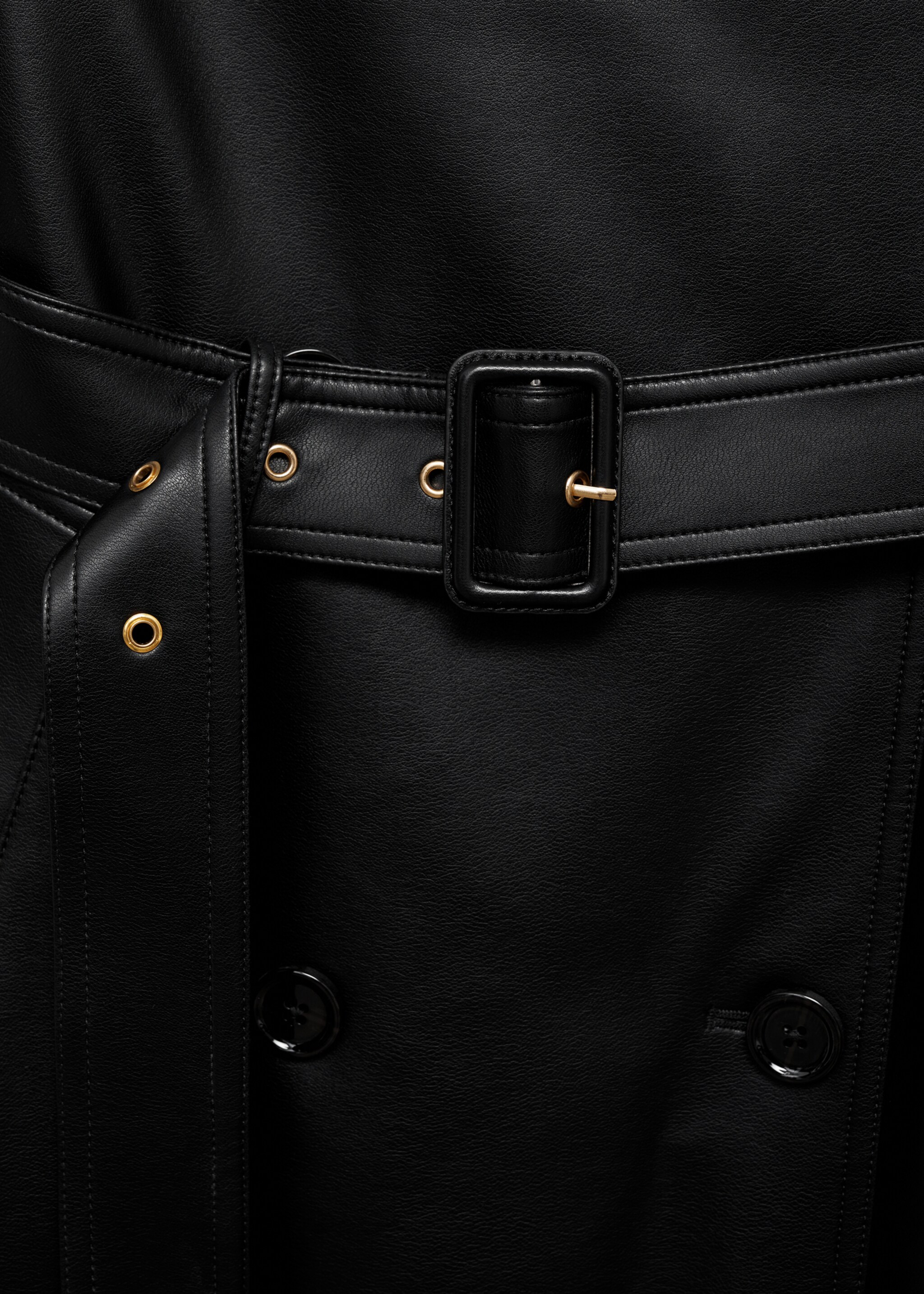 Leather-effect trench coat - Details of the article 8