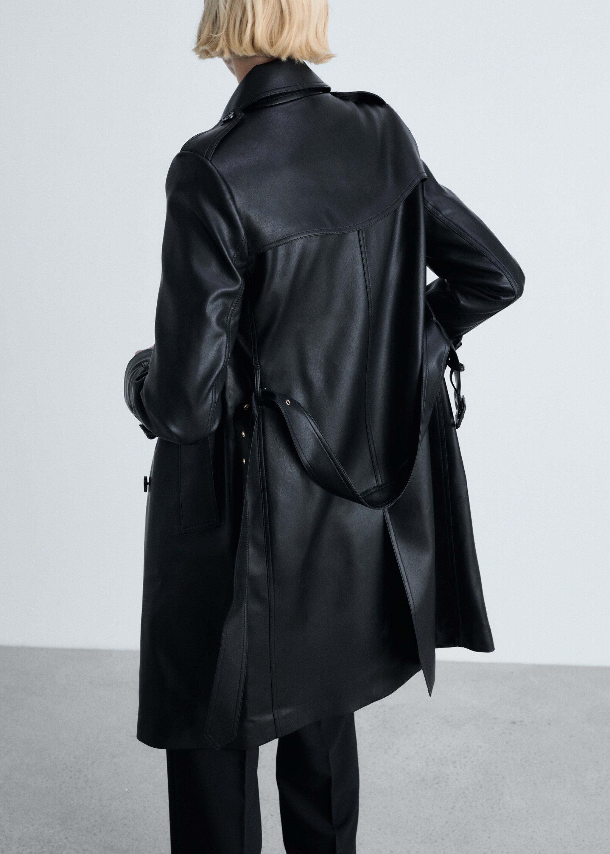 Leather-effect trench coat - Reverse of the article