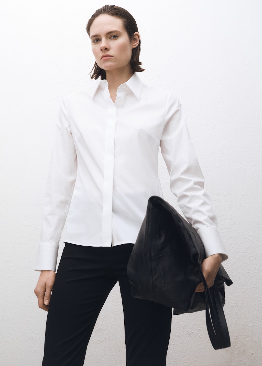 Mango Slim-fit poplin shirt