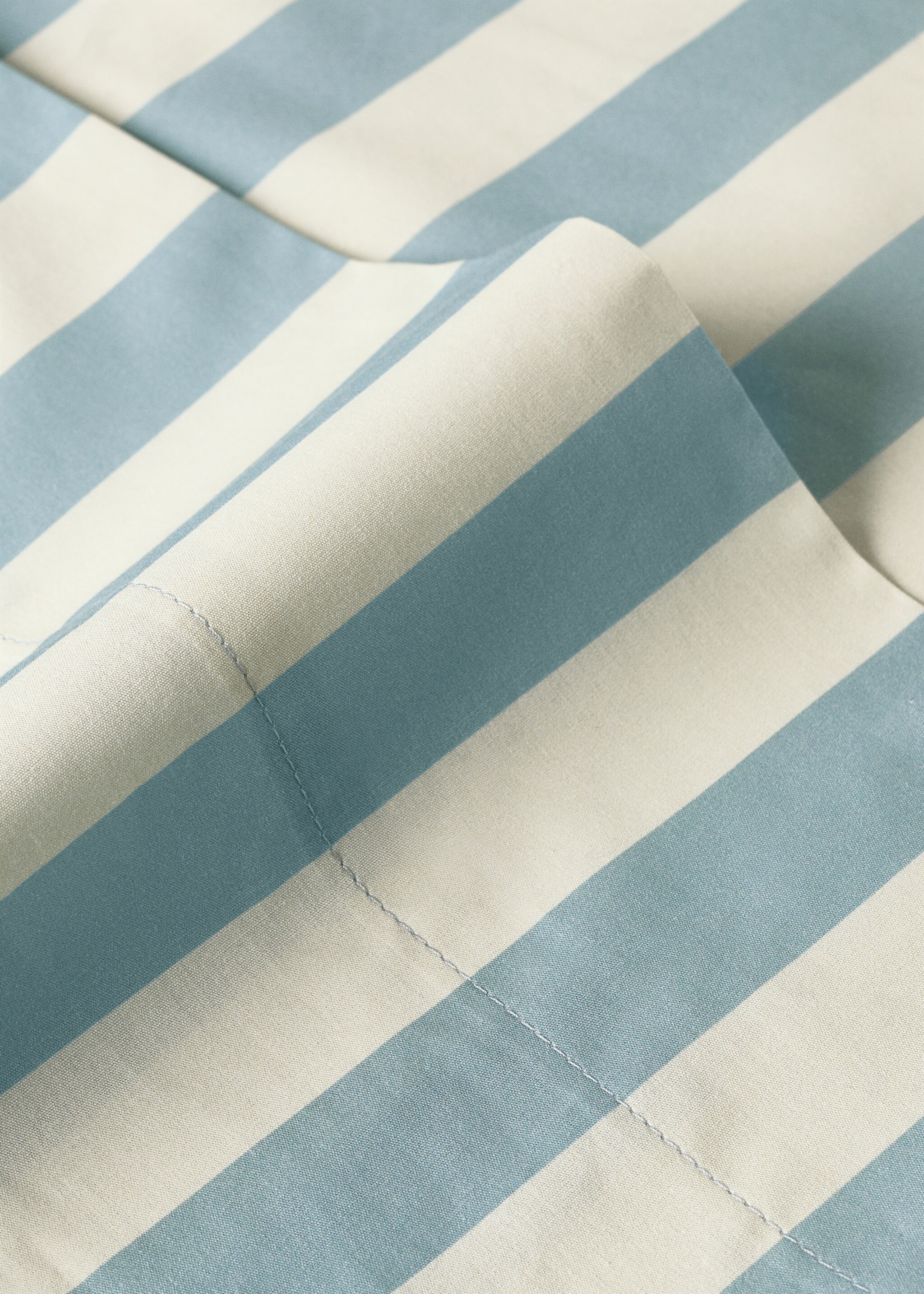 Cotton percale thick-striped children's top sheet for 90cm bed - Details of the article 2