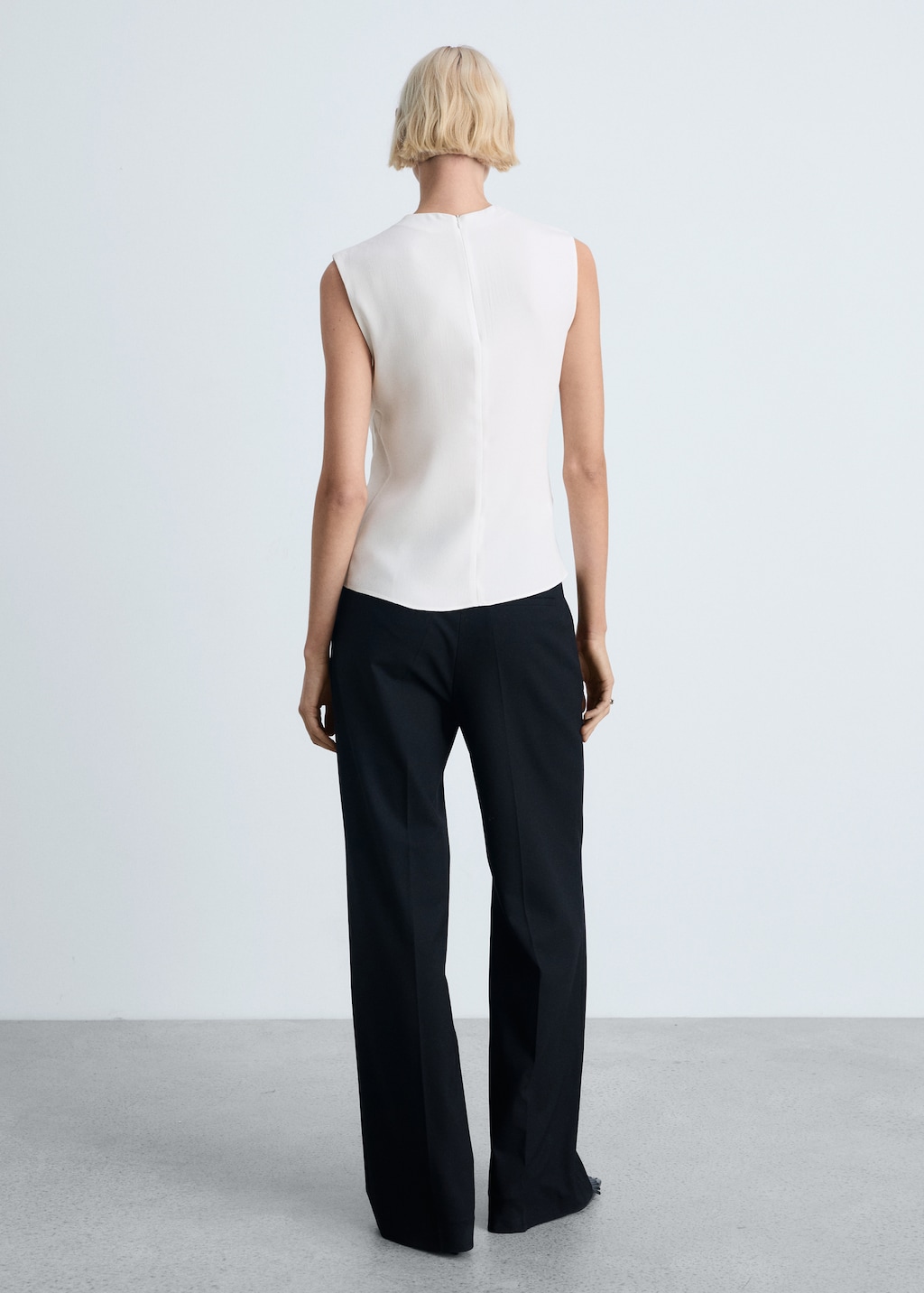 Sleeveless draped blouse - Women | MANGO Papua New Guinea