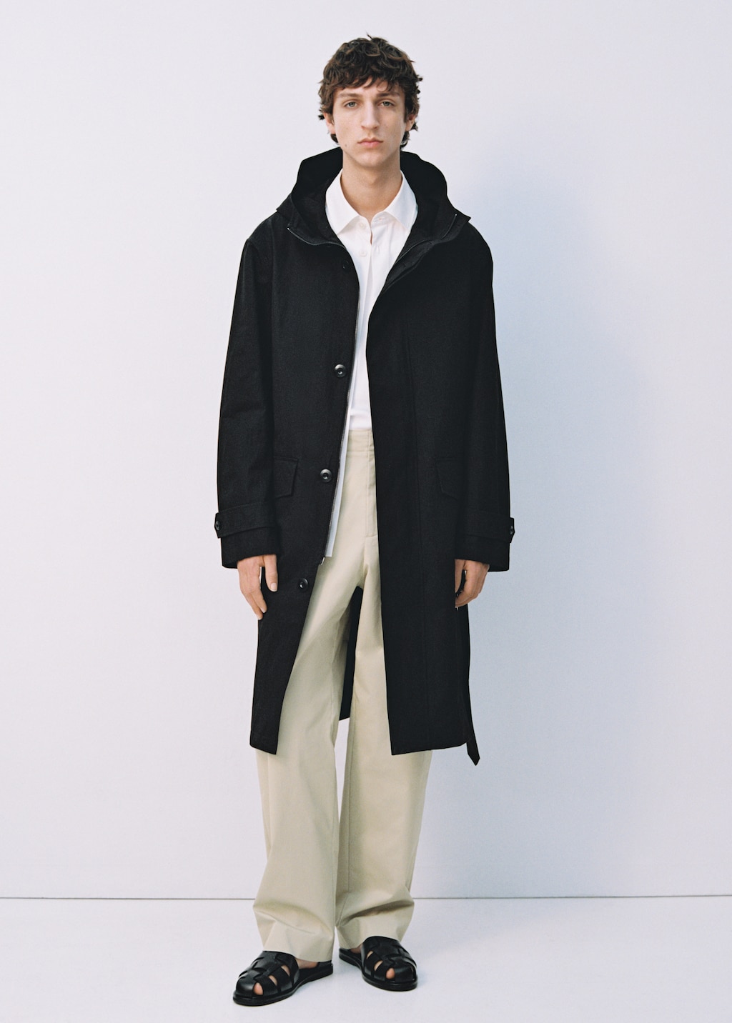 Trench coat with belt and hood - Men | MANGO USA Trench coat with belt and hood - Men | MANGO USA