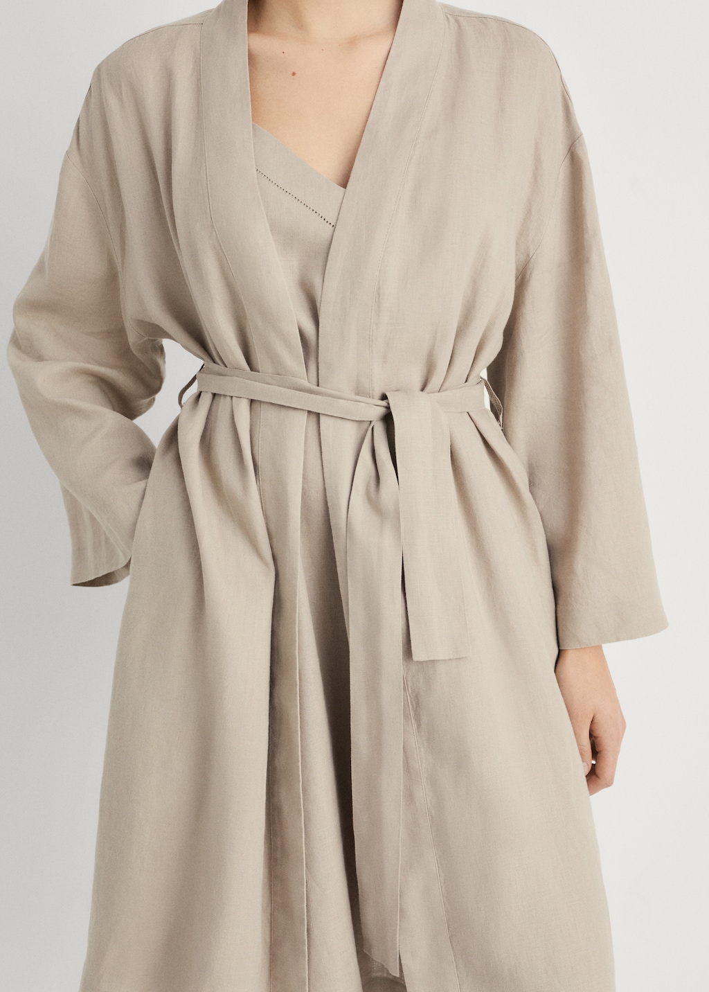 Mango - Linen home robe | Plush