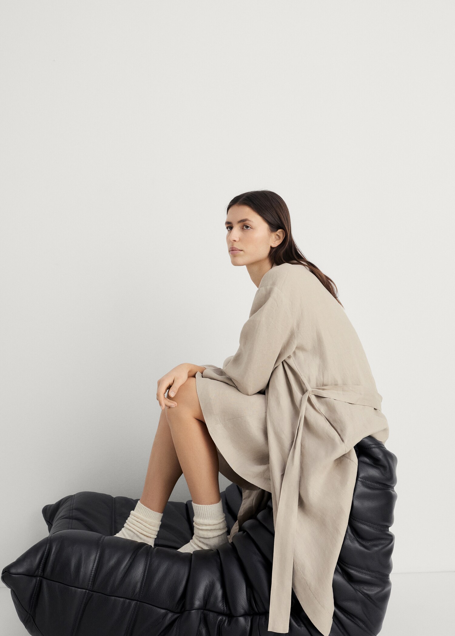 Linen home robe - Details of the article 2