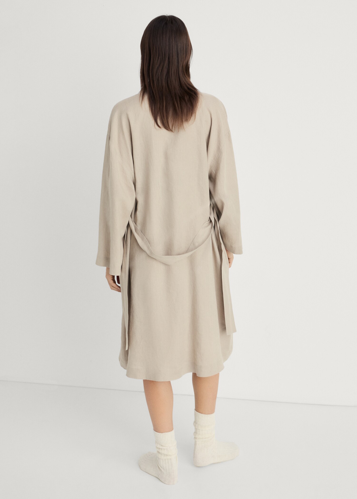 Linen home robe - Reverse of the article