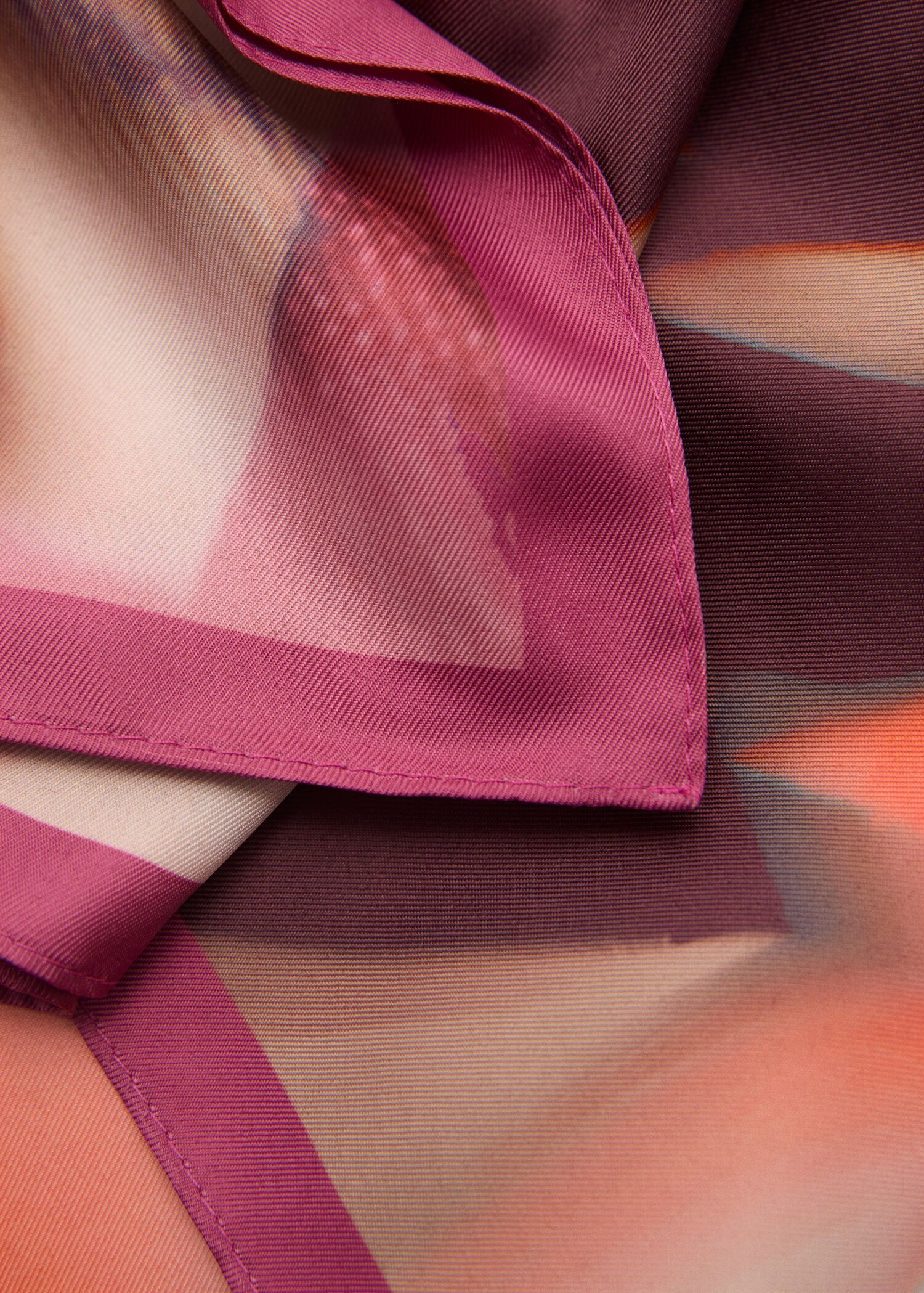 Printed satin scarf - Medium plane