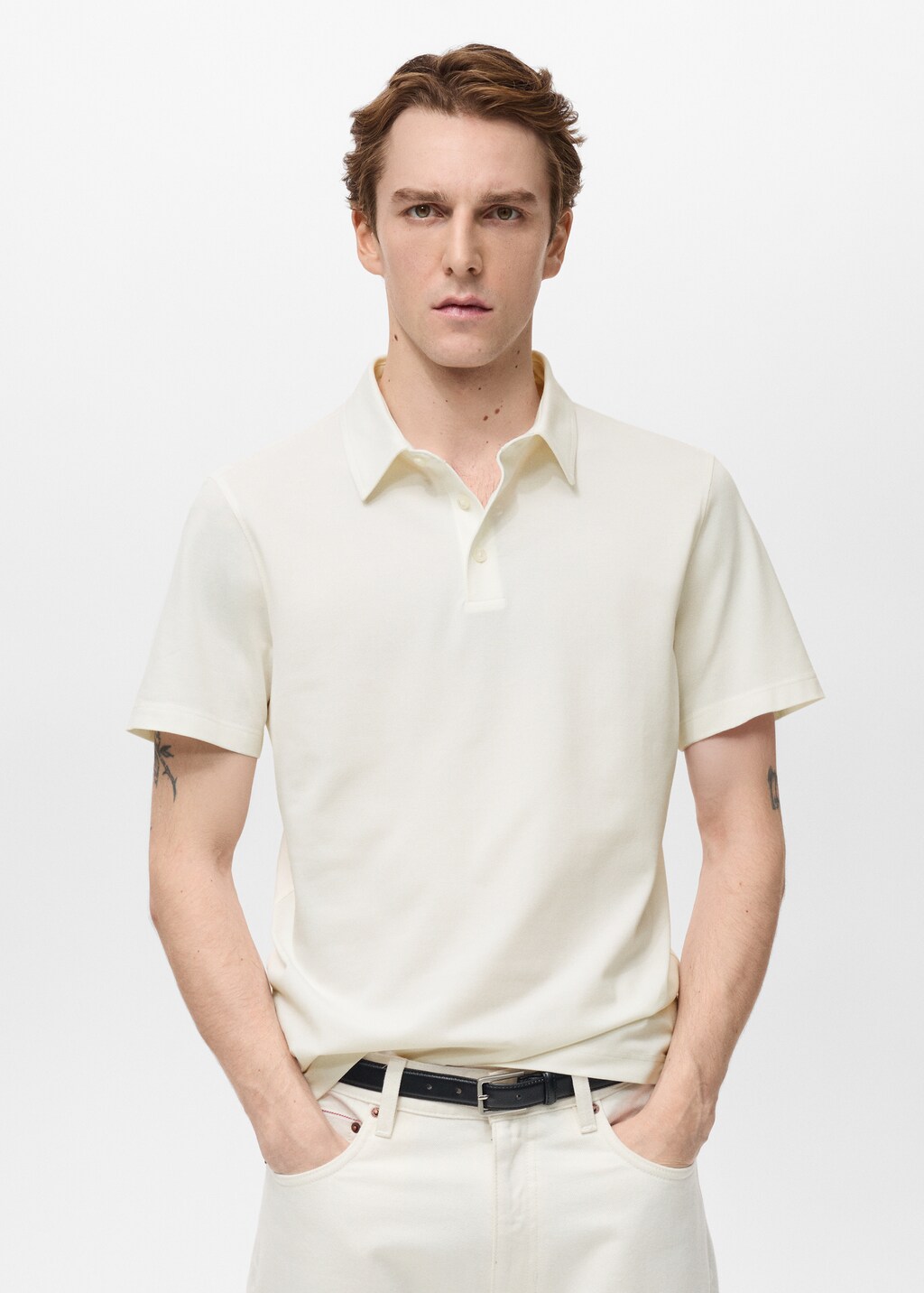 Polo de piqu de algod o slim fit homem mango portugal