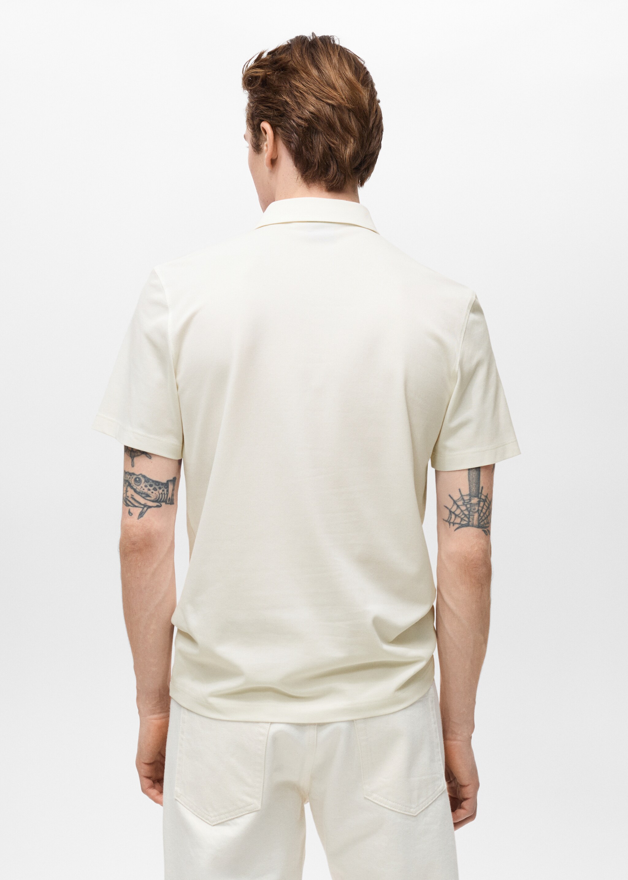 Slim-fit cotton-piqué polo shirt - Reverse of the article