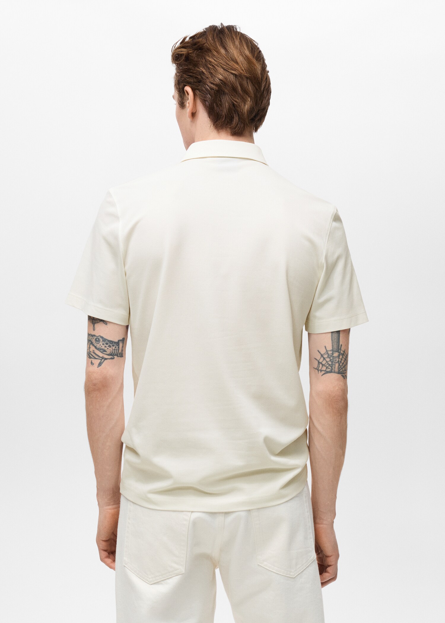 Piqué katoenen slim-fit poloshirt - Achterkant van het artikel