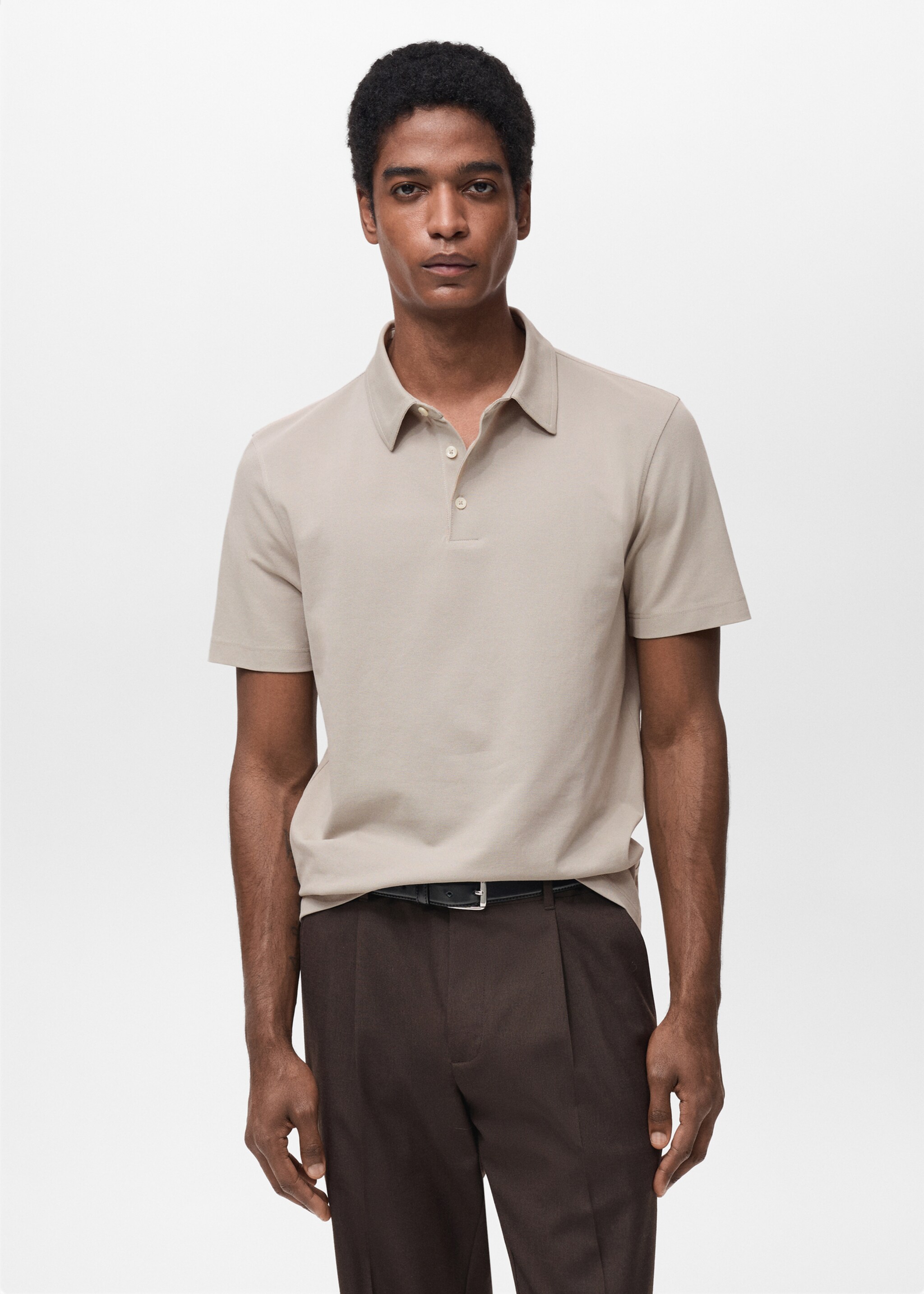 Polo slim fit algodón piqué - Plano medio