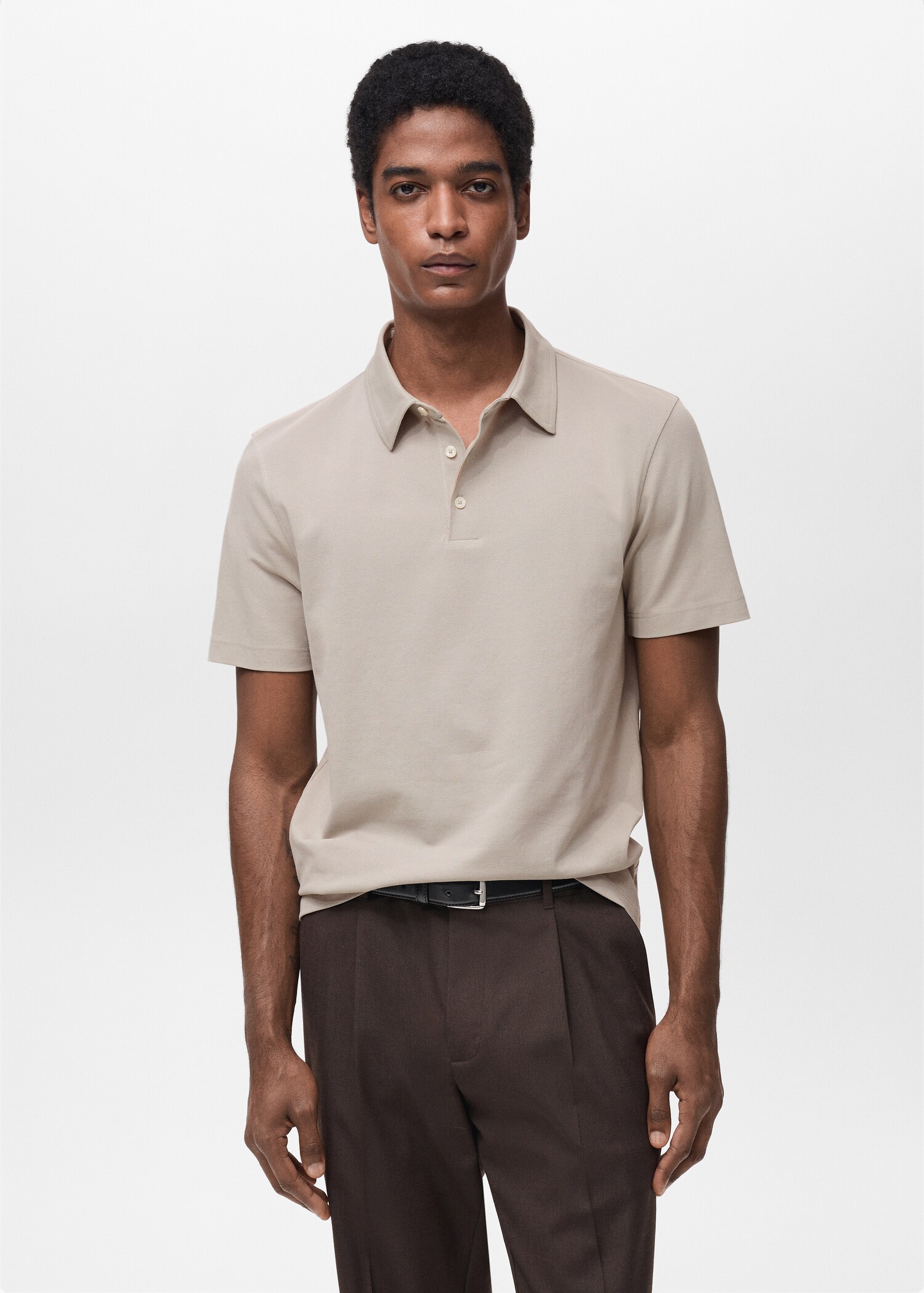 Slim-fit cotton-piqué polo shirt - Medium plane