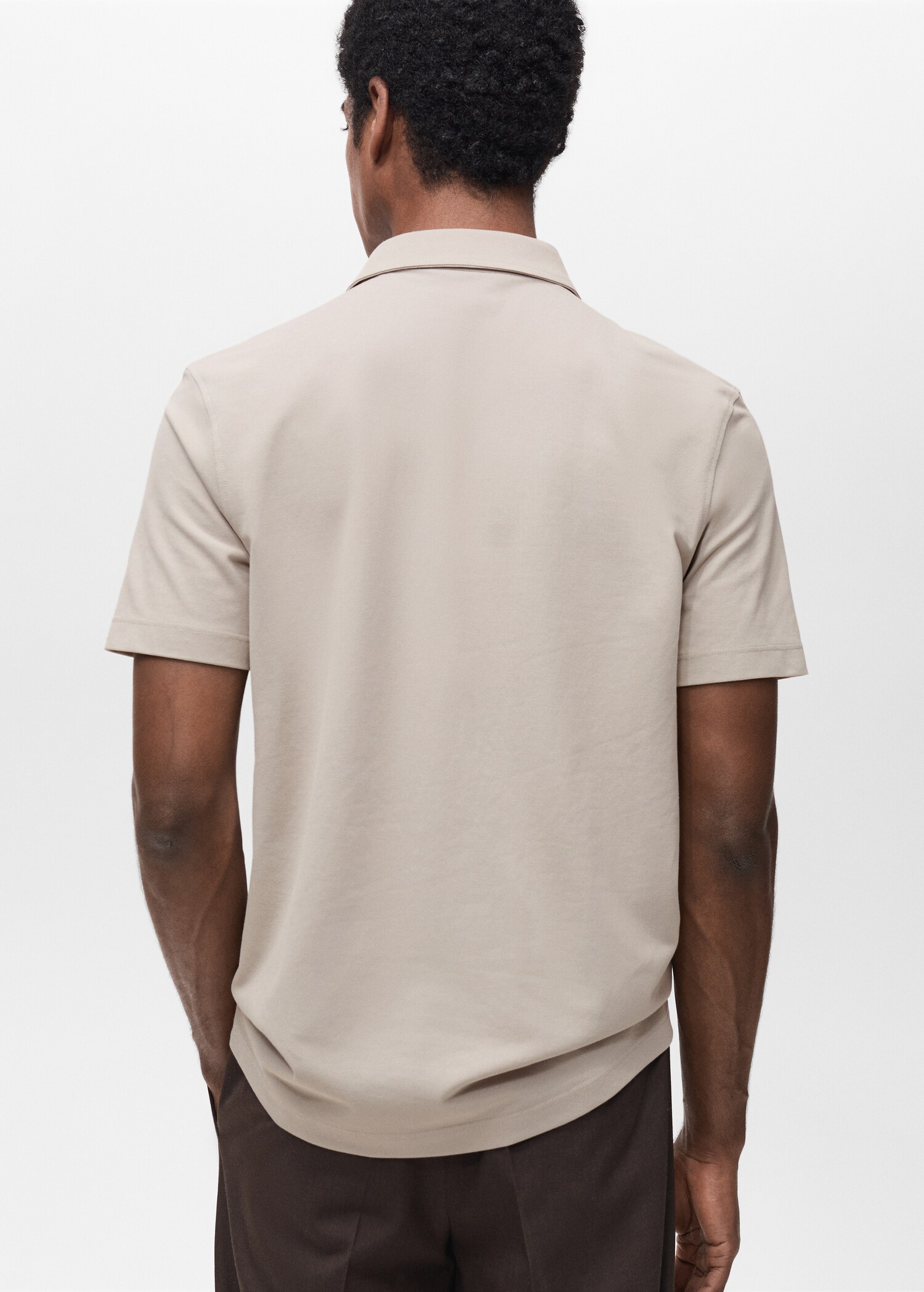 Slim-fit cotton-piqué polo shirt - Reverse of the article