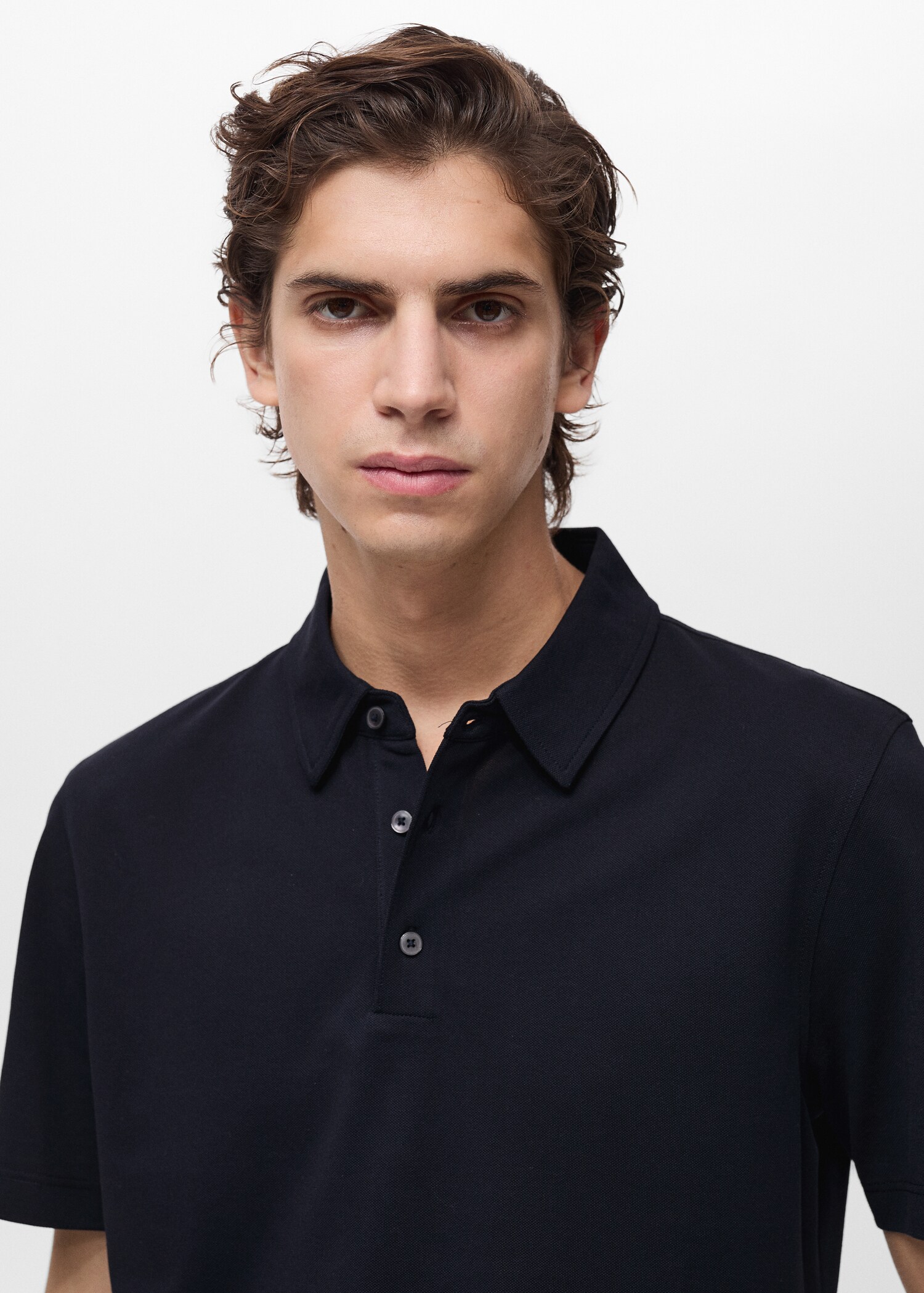 Slim-fit cotton-piqué polo shirt - Details of the article 1