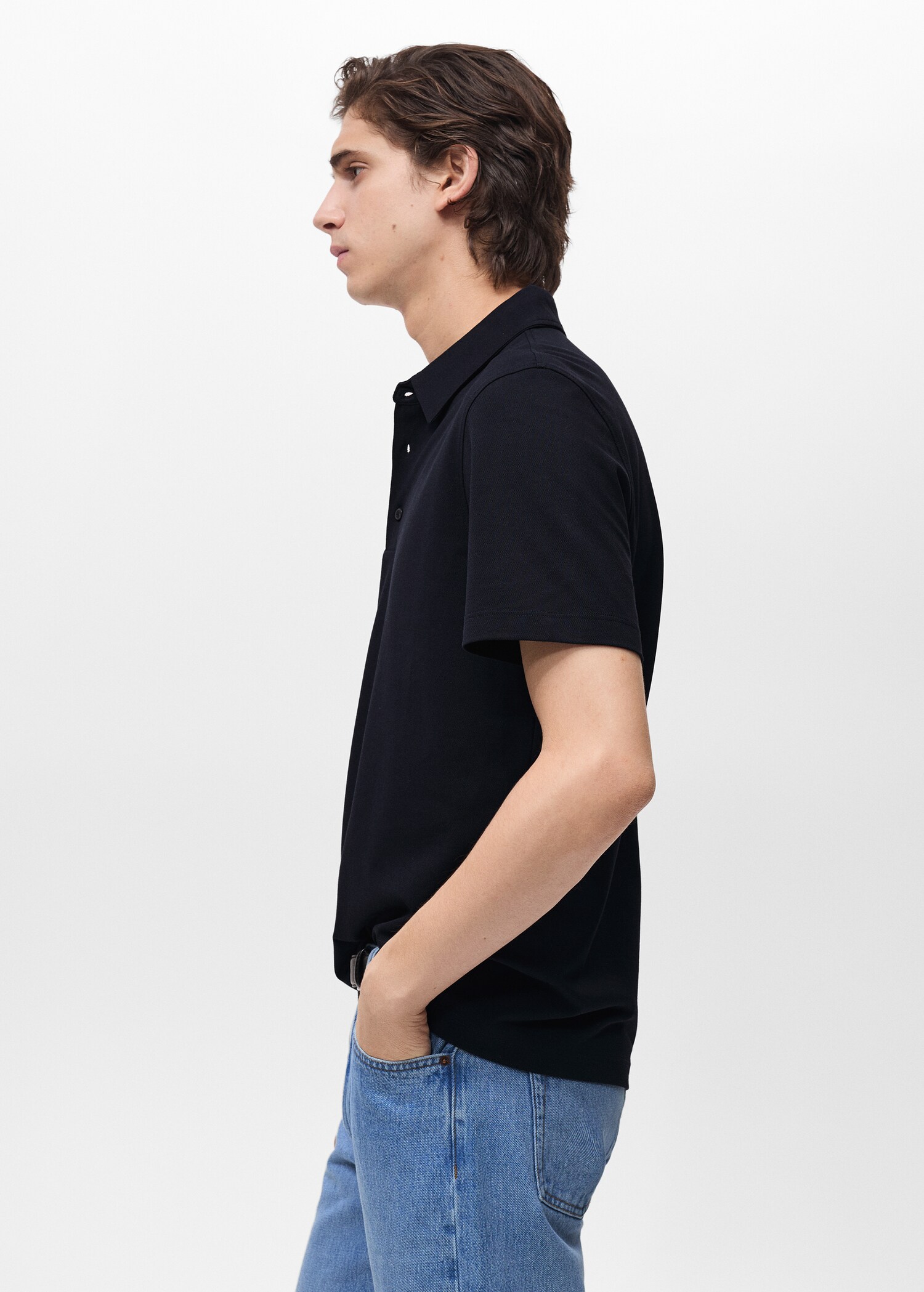 Slim-fit cotton-piqué polo shirt - Details of the article 2