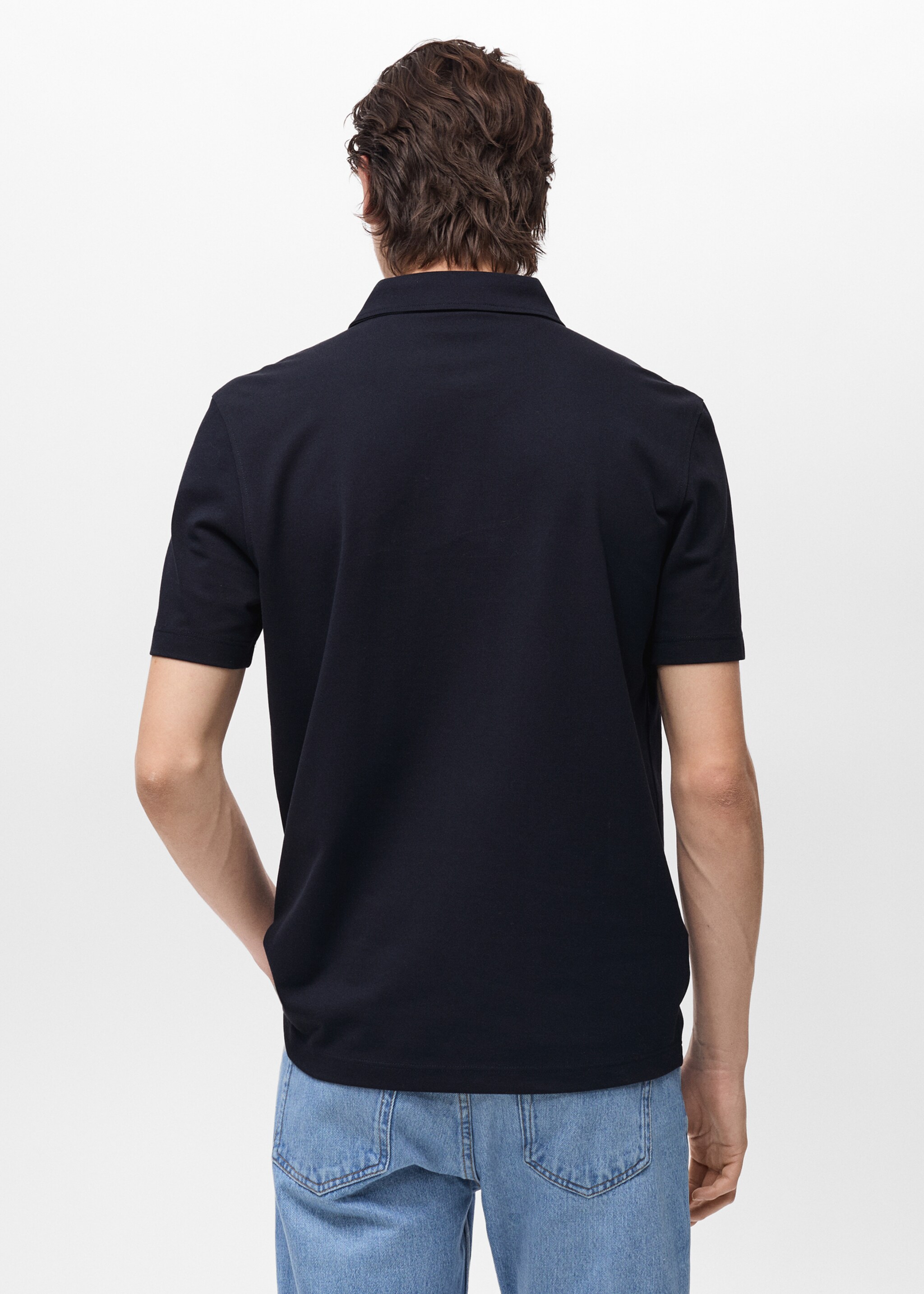 Поло slim fit из хлопка пике - Обратная сторона изделия