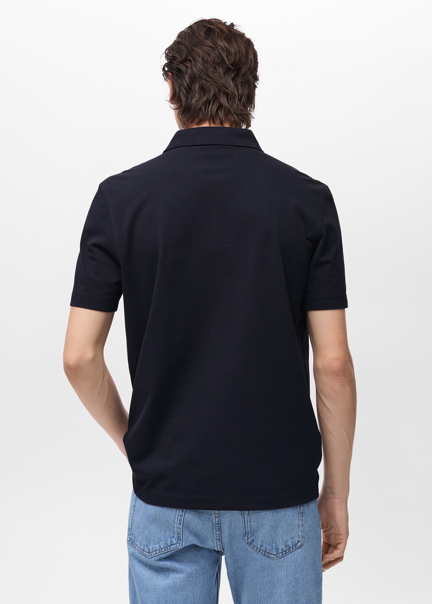Slim-fit cotton-piqué polo shirt - Reverse of the article