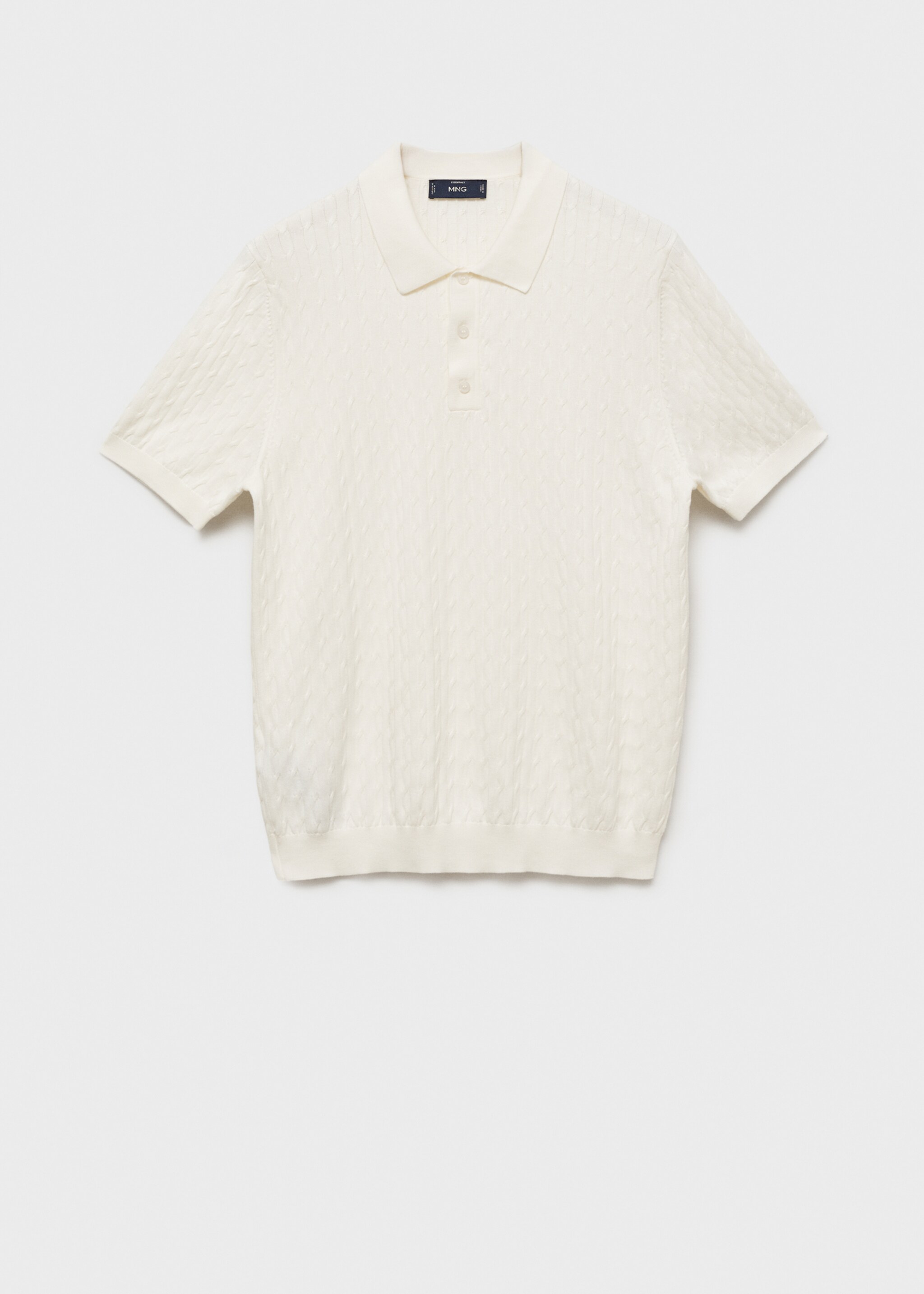 100% cotton braided knitted polo shirt - Article without model