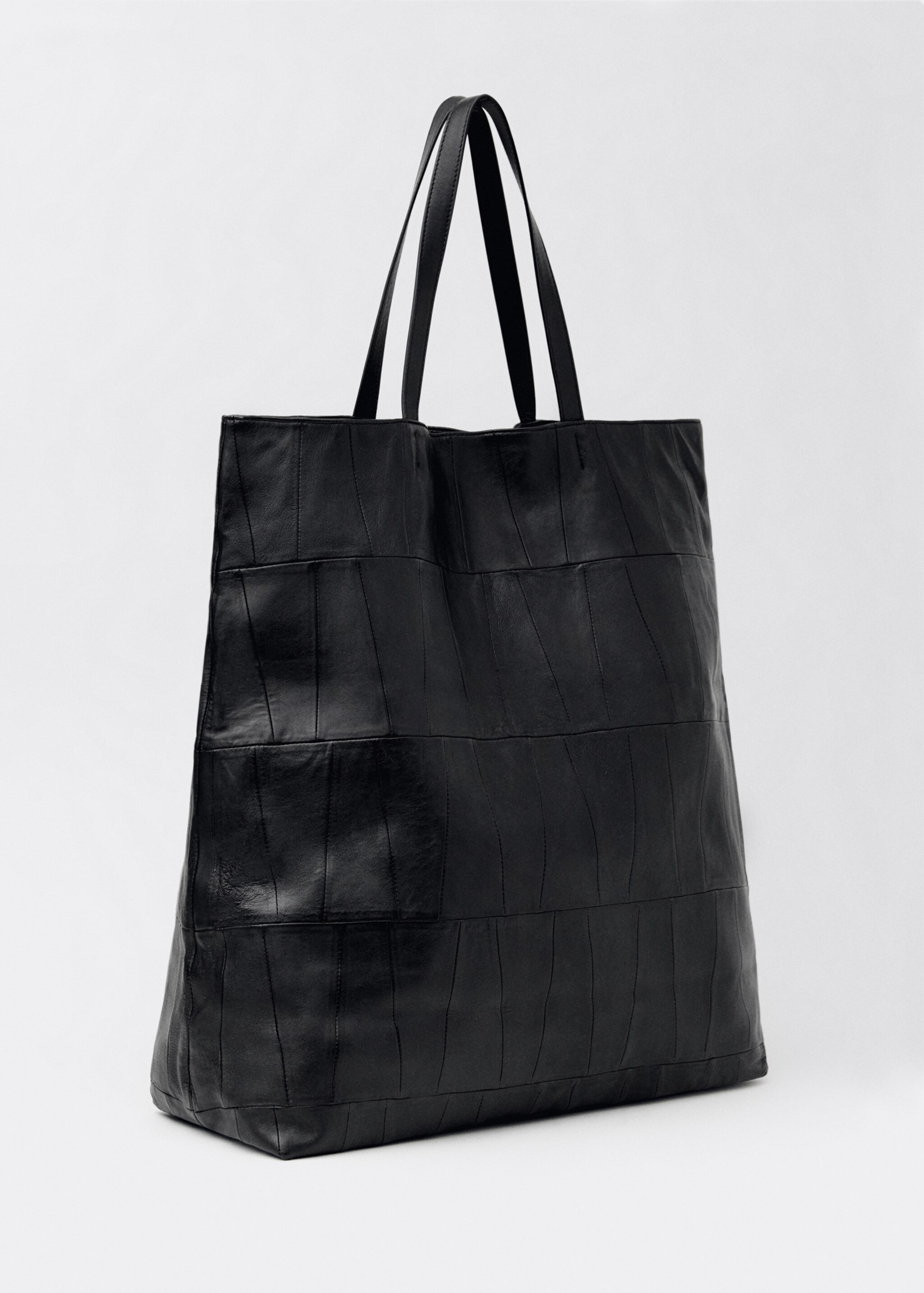 Δερμάτινη τσάντα shopper patchwork - Μεσαίο πλάνο